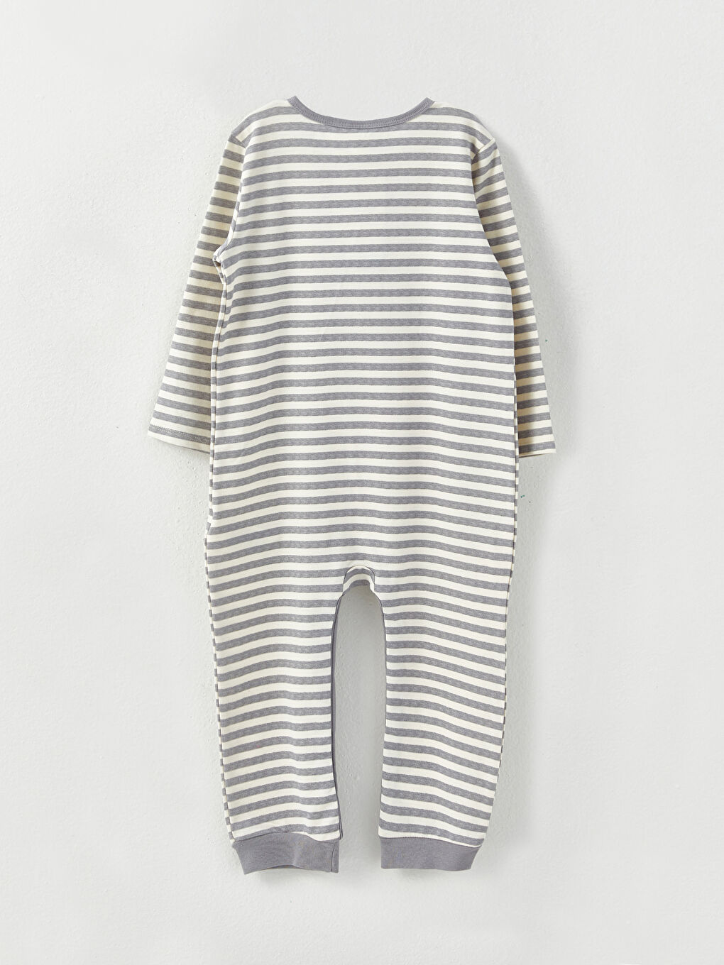 Crew Neck Long Sleeve Mickey Mouse Printed Baby Boy Jumpsuit-1