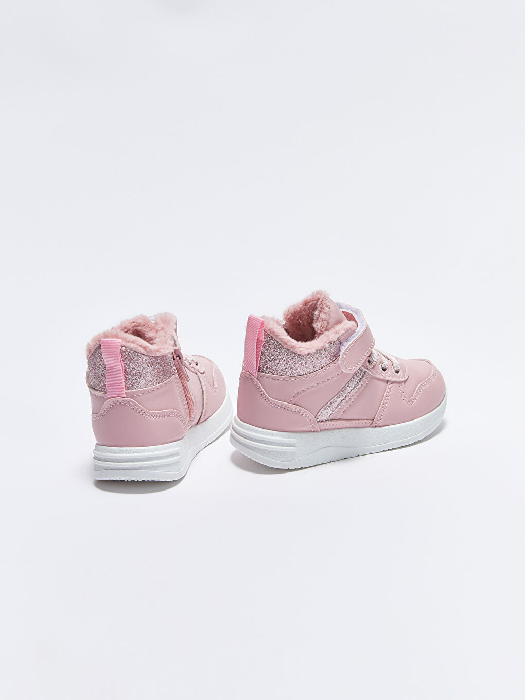 Pembe Bağcık Cırt Cırt ve Fermuarlı Bilek Boy Kız Çocuk Bot-3