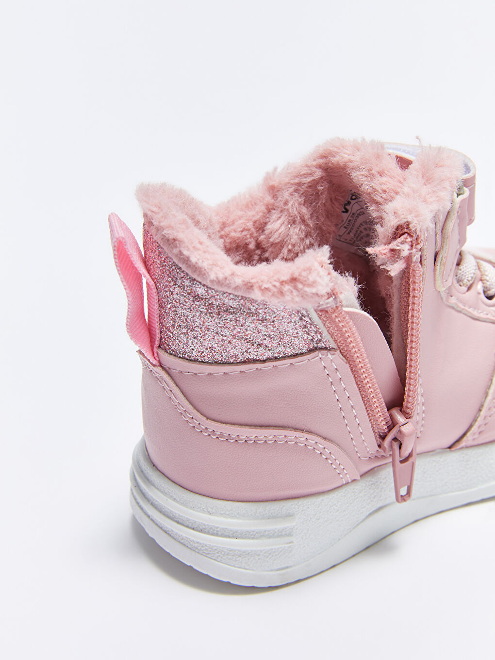 Pembe Bağcık Cırt Cırt ve Fermuarlı Bilek Boy Kız Çocuk Bot-4