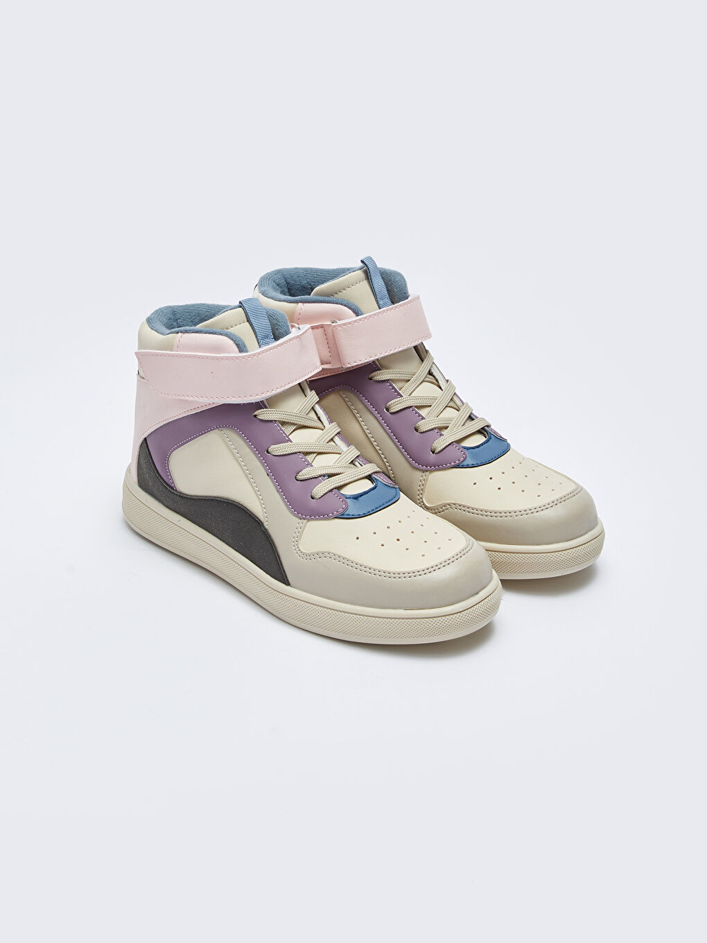 Karışık Cırt Cırtlı Renk Bloklu Kız Çocuk Bilekli Spor Ayakkabı