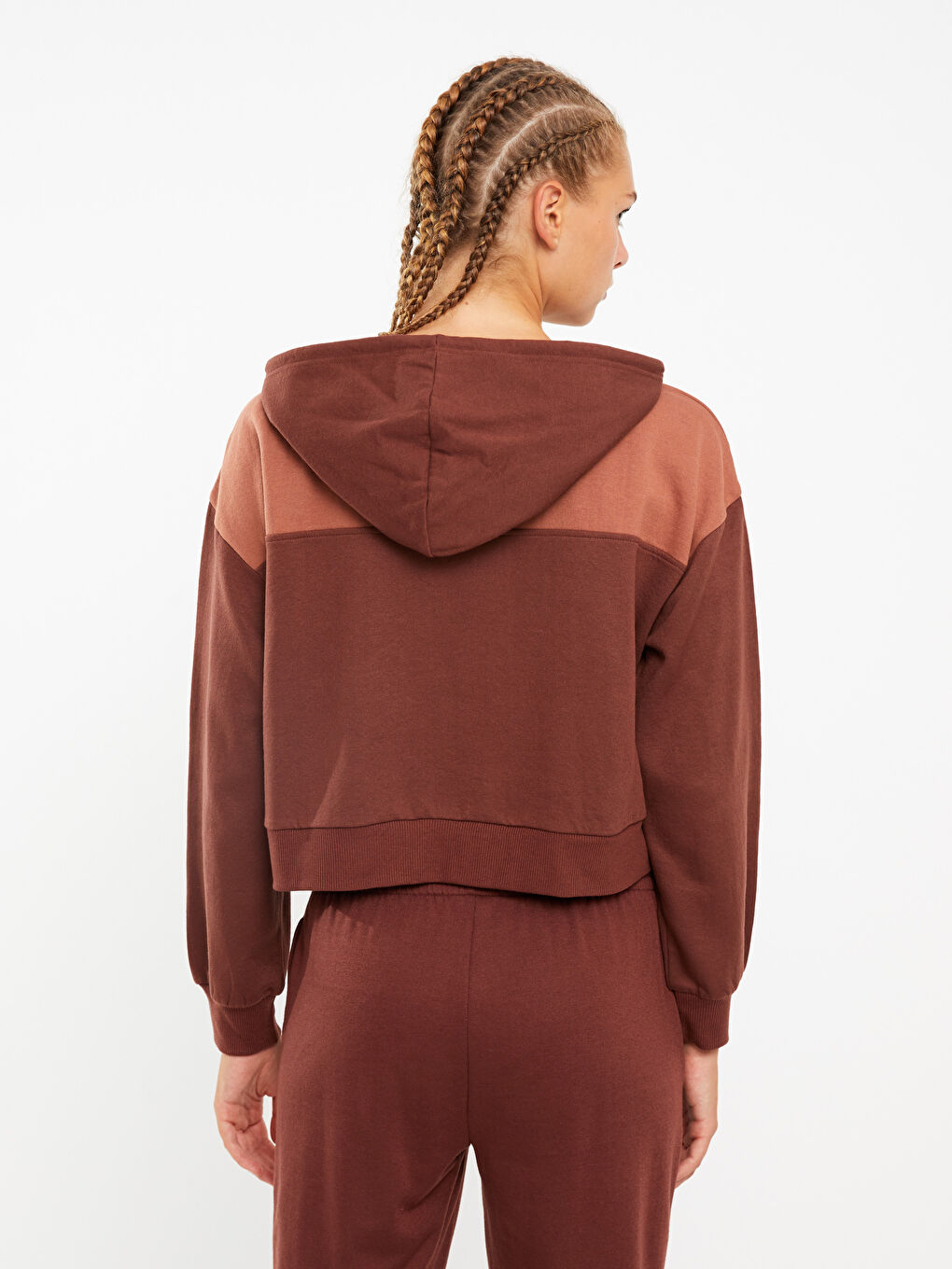 XSIDE ACTIVE Hooded Long Sleeve Women's Sweatshirt with Color Block -W2DO64Z8-RFT