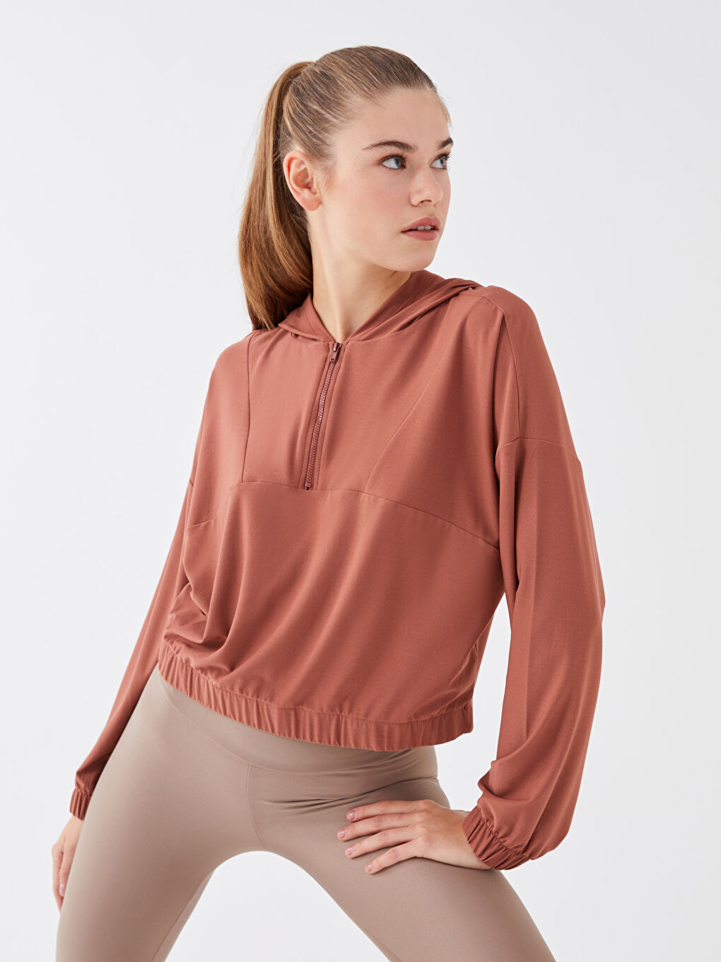 Hanorac Simplu cu Glugă și Mânecă Lungă pentru Femei