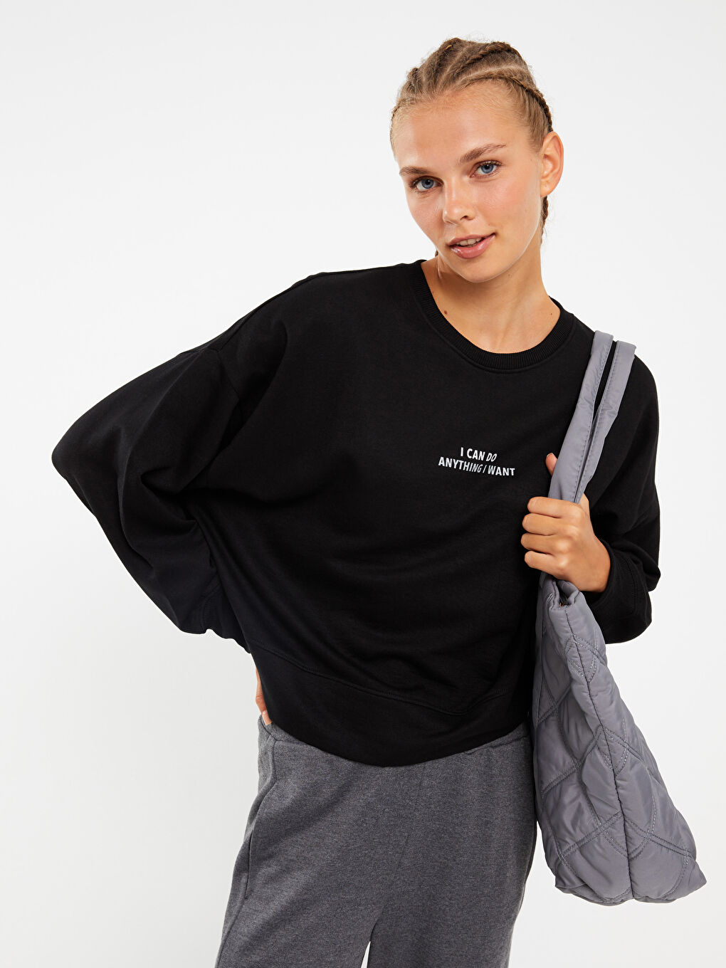 XSIDE ACTIVE Crew Neck Printed Long Sleeve Women's Sweatshirt -W2DO74Z8-RQN