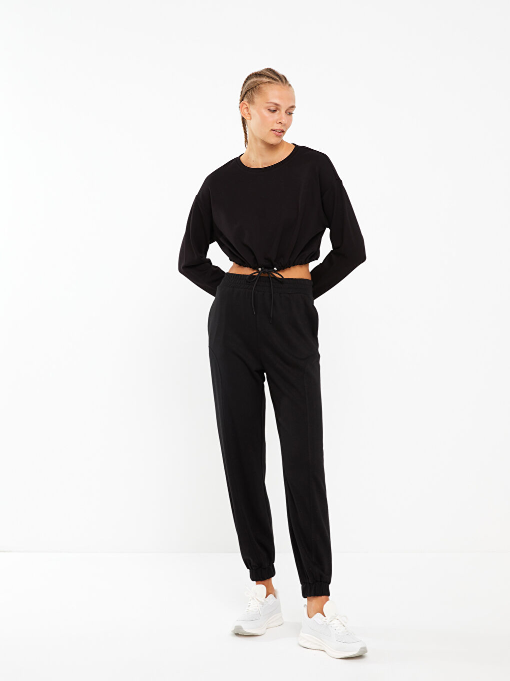XSIDE ACTIVE Crew Neck Plain Long Sleeve Women's Sweatshirt -W2DO80Z8-RQN