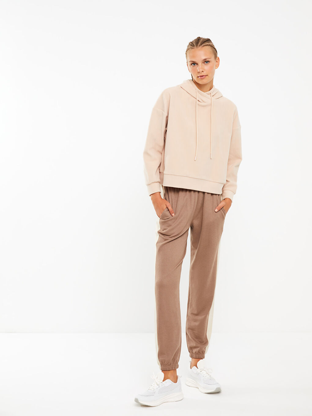 XSIDE ACTIVE Elastic Waist Women's Jogger Sweatpants with Color Block -W2DO82Z8-T18