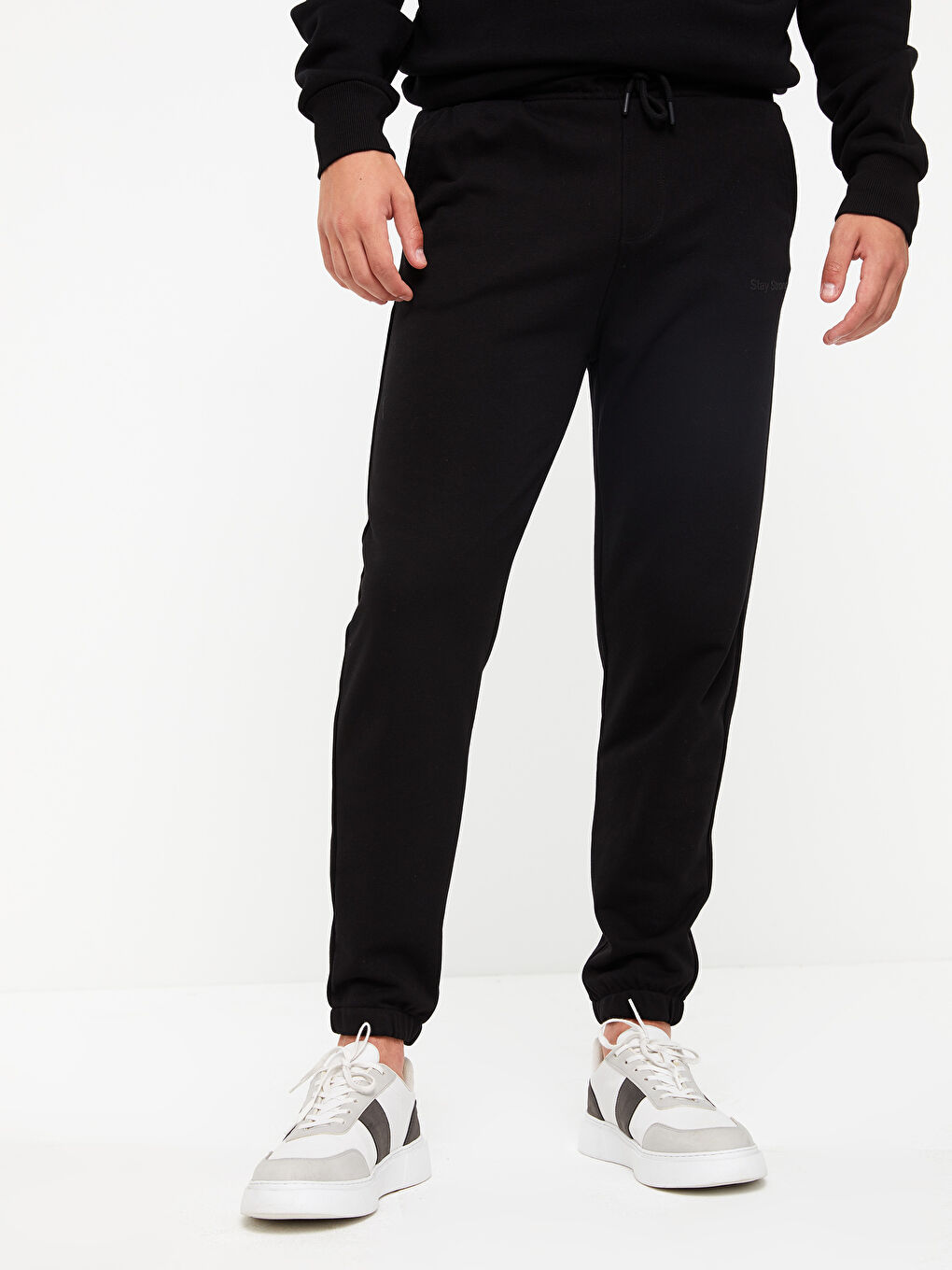 Siyah Standart Kalıp Erkek Jogger Eşofman Altı-2