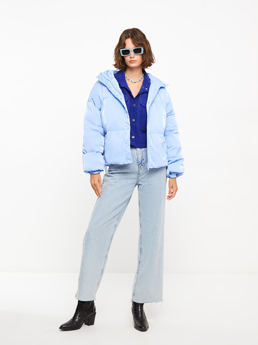 Women's Hooded Plain Puffer Coat
