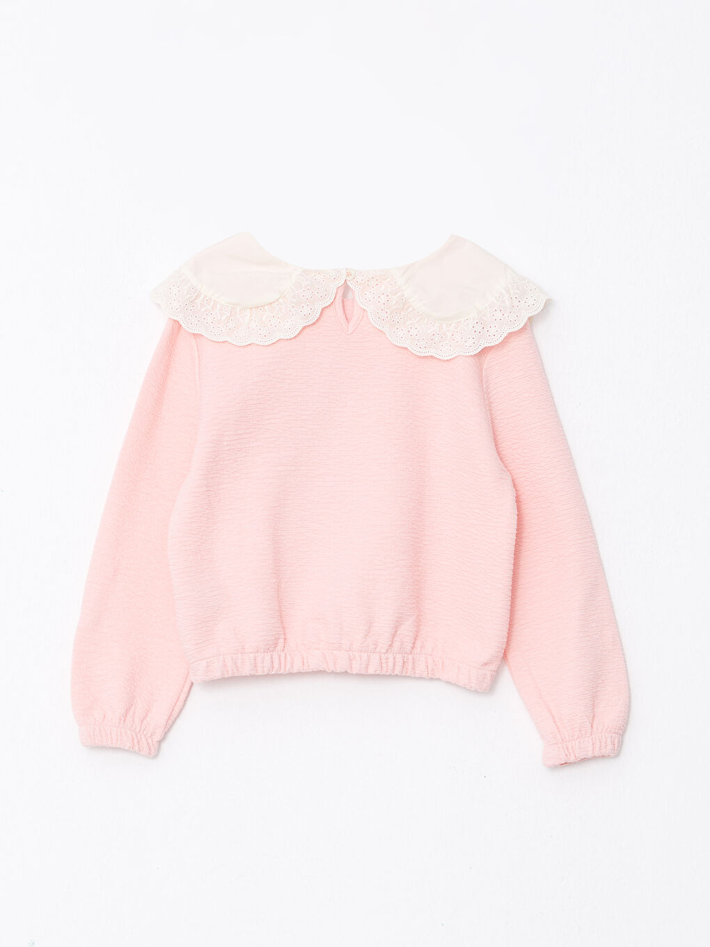Baby Collar Embroidered Long Sleeve Girl's Sweatshirt-1