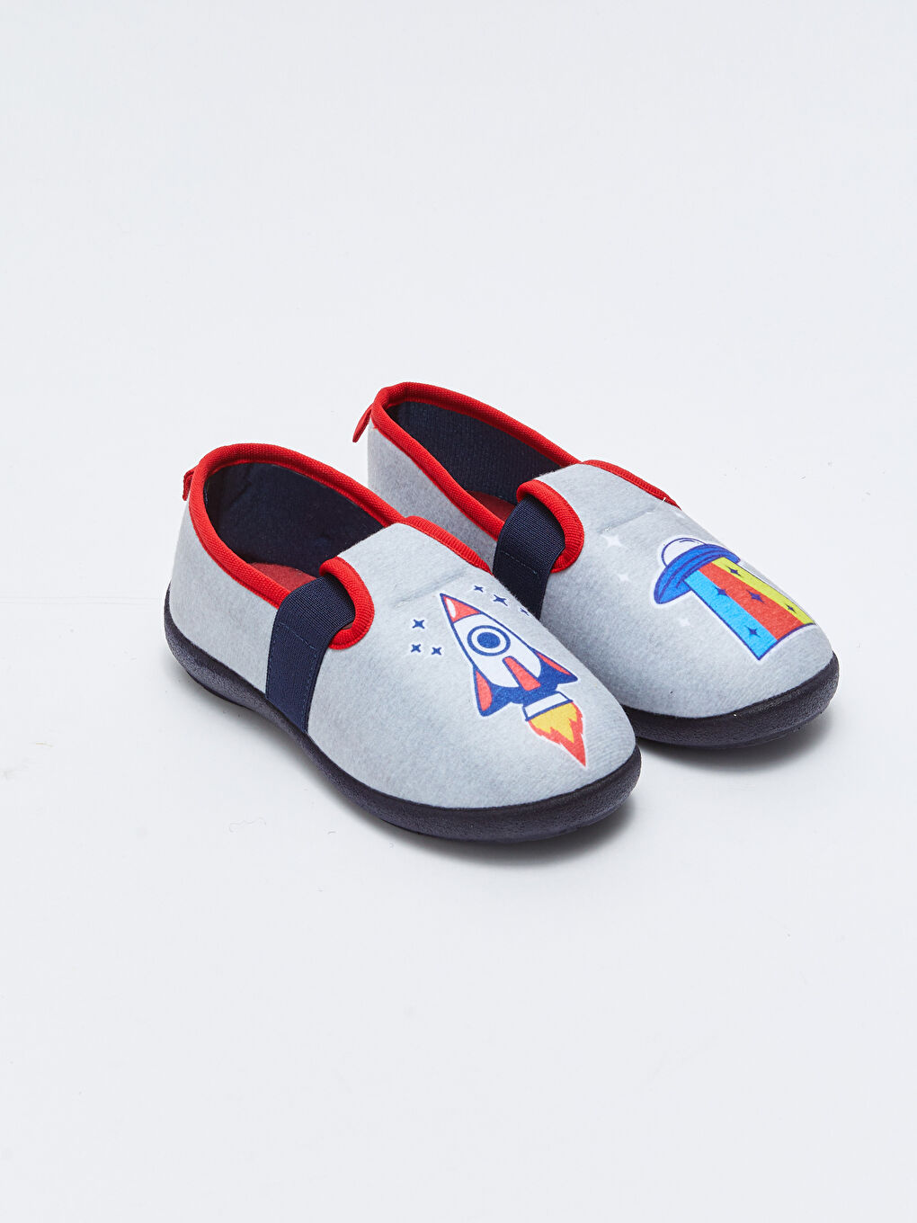 Gri Baskılı Erkek Çocuk Panduf