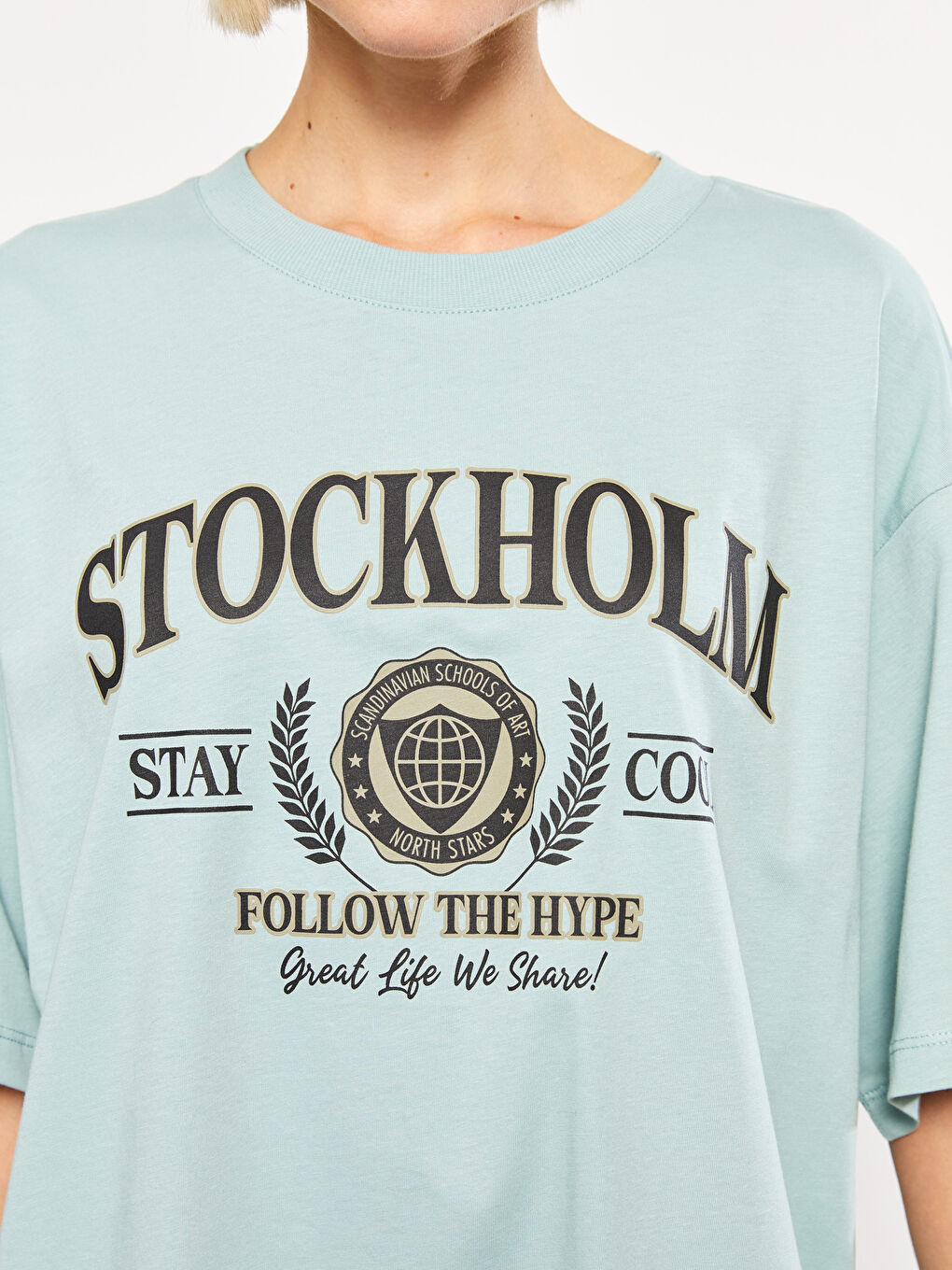 T-shirt en Coton à Manches Courtes Imprimé à Col Rond pour Femmes-3