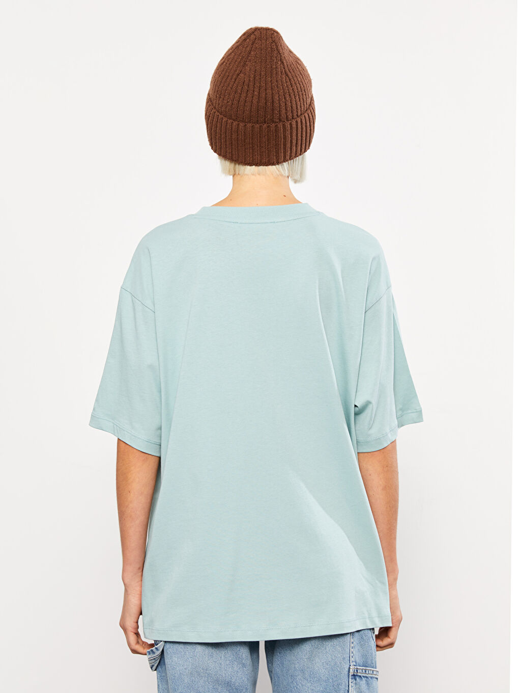 T-shirt en Coton à Manches Courtes Imprimé à Col Rond pour Femmes-4