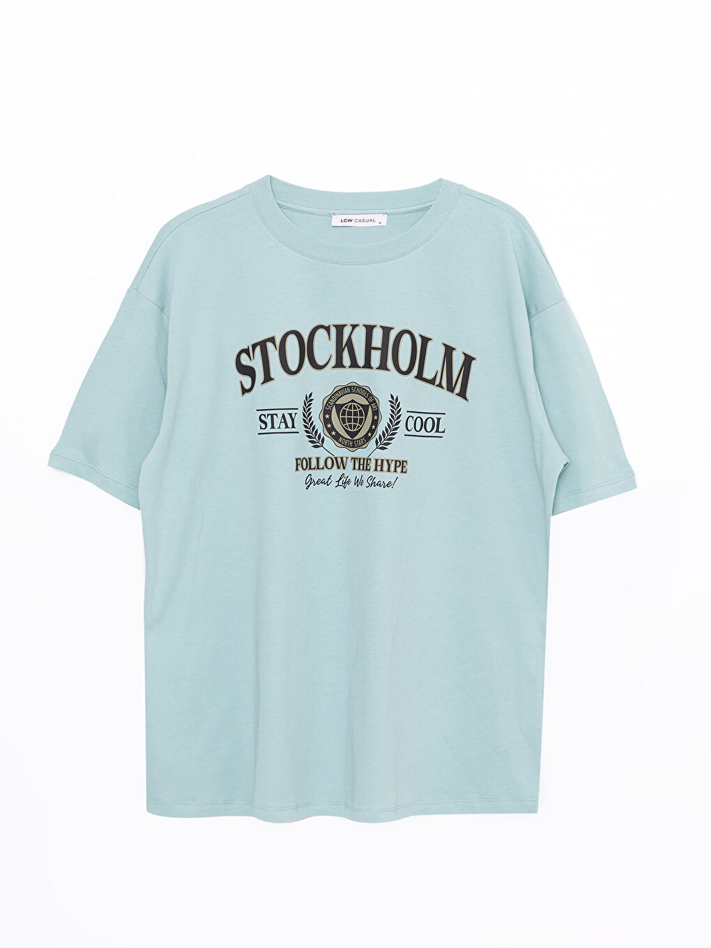 T-shirt en Coton à Manches Courtes Imprimé à Col Rond pour Femmes-5