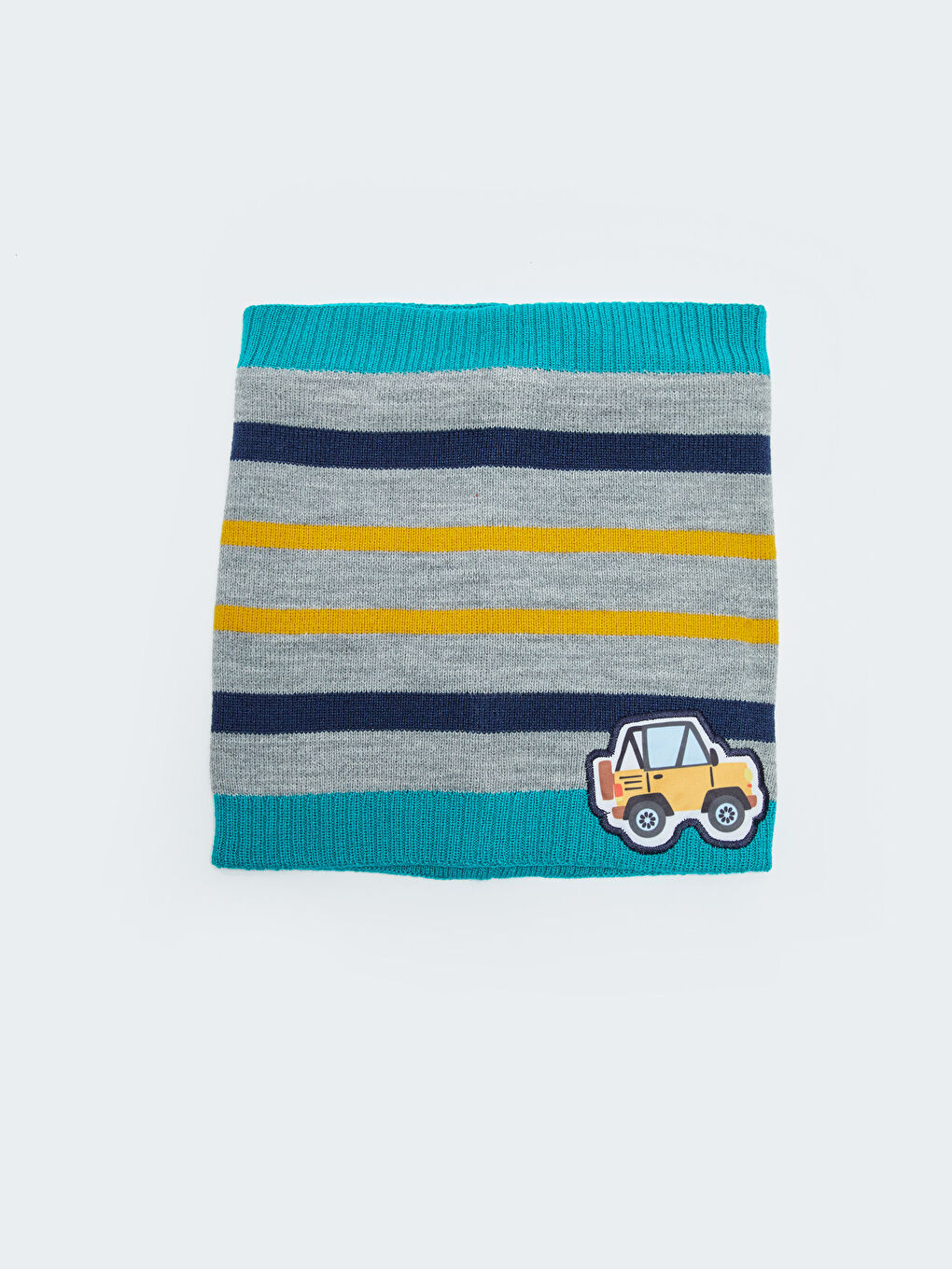 Gri Çizgili Erkek Çocuk Atkı, Bere ve Eldiven 3'lü Takım-4