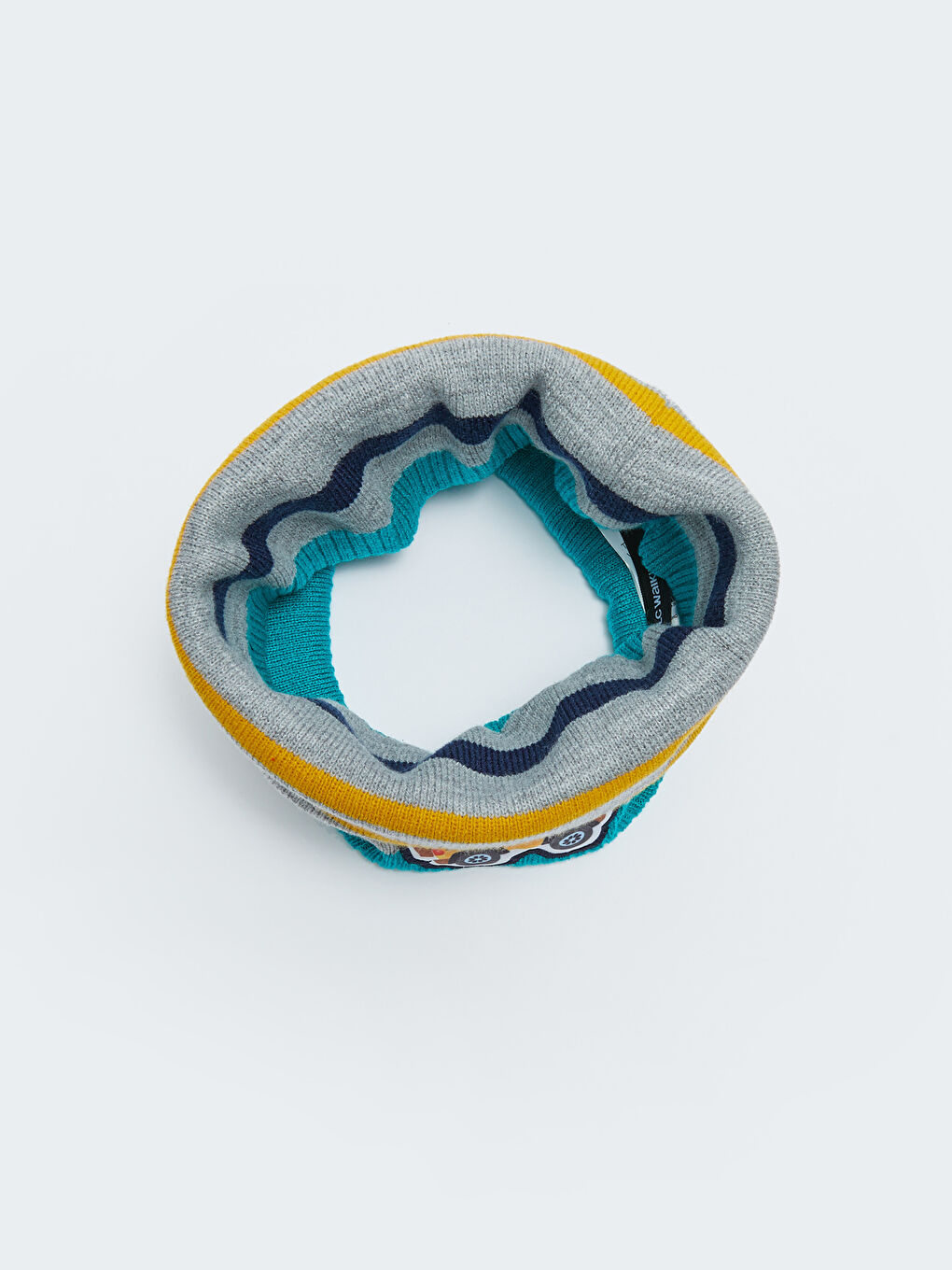 Gri Çizgili Erkek Çocuk Atkı, Bere ve Eldiven 3'lü Takım-5