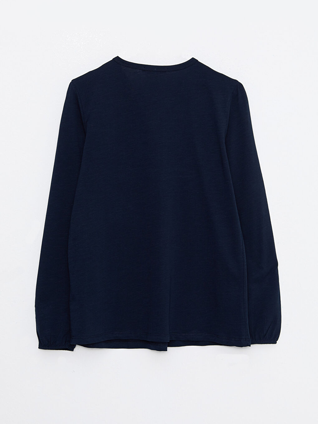 Crew Neck Embroidered Long Sleeve Cotton Women's T-Shirt-6