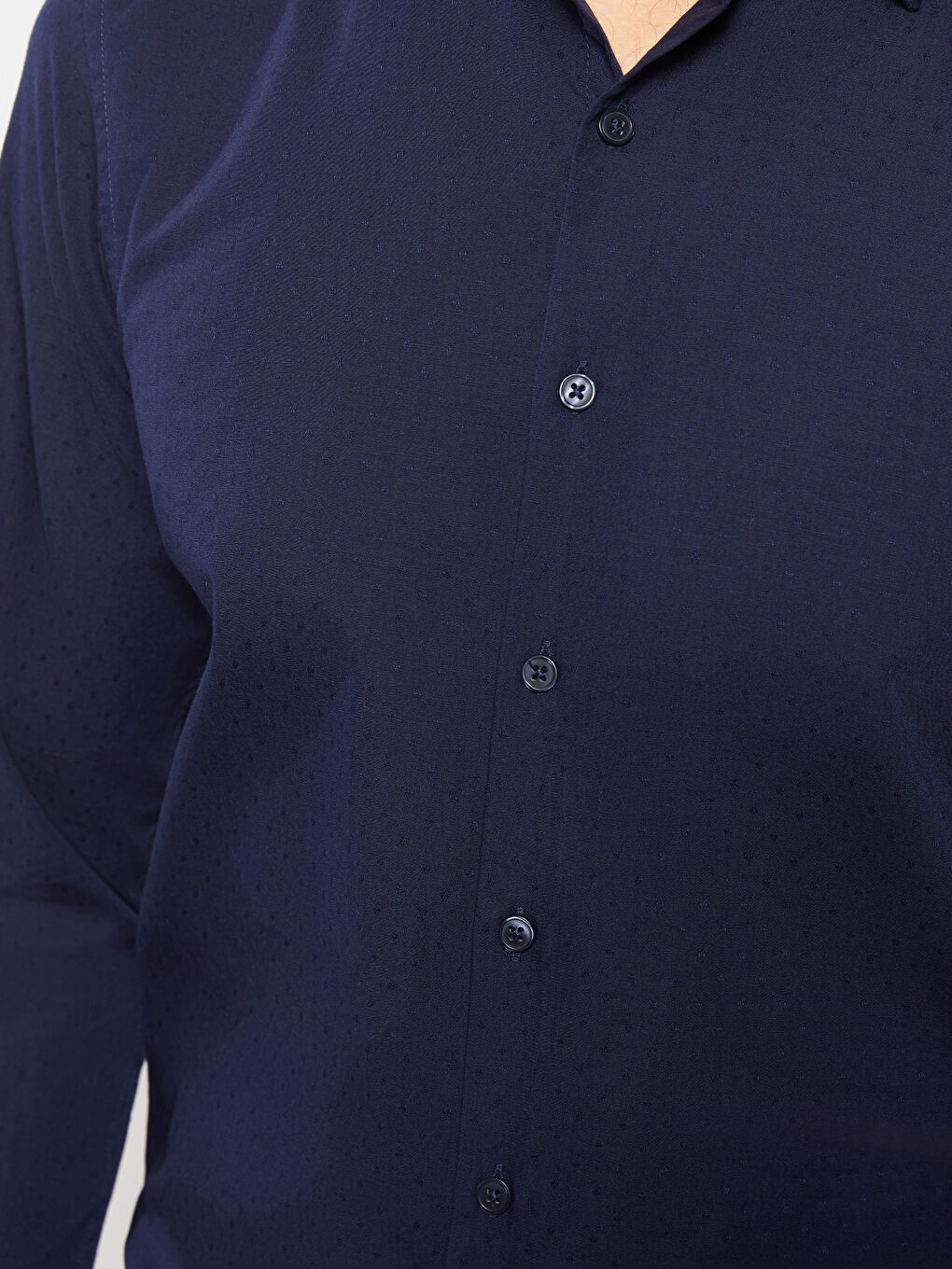 Slim Fit Long Sleeve Dobby Men's Shirt-3