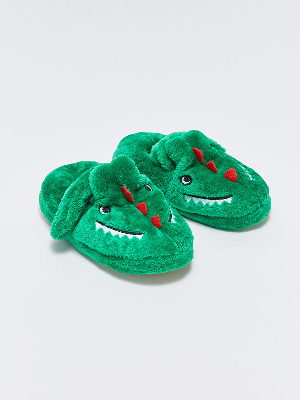Yeşil Cırt Cırtlı Nakışlı Erkek Çocuk Ev Ayakkabısı