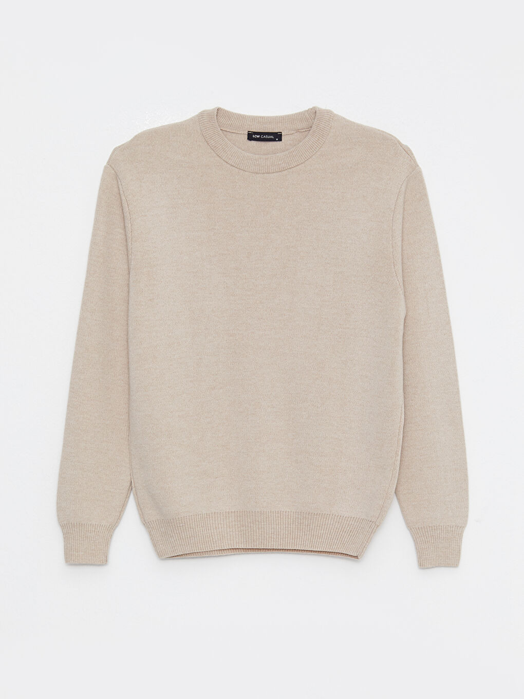 Пуловер с кръгло деколте и дълъг ръкав за мъже от трико-5