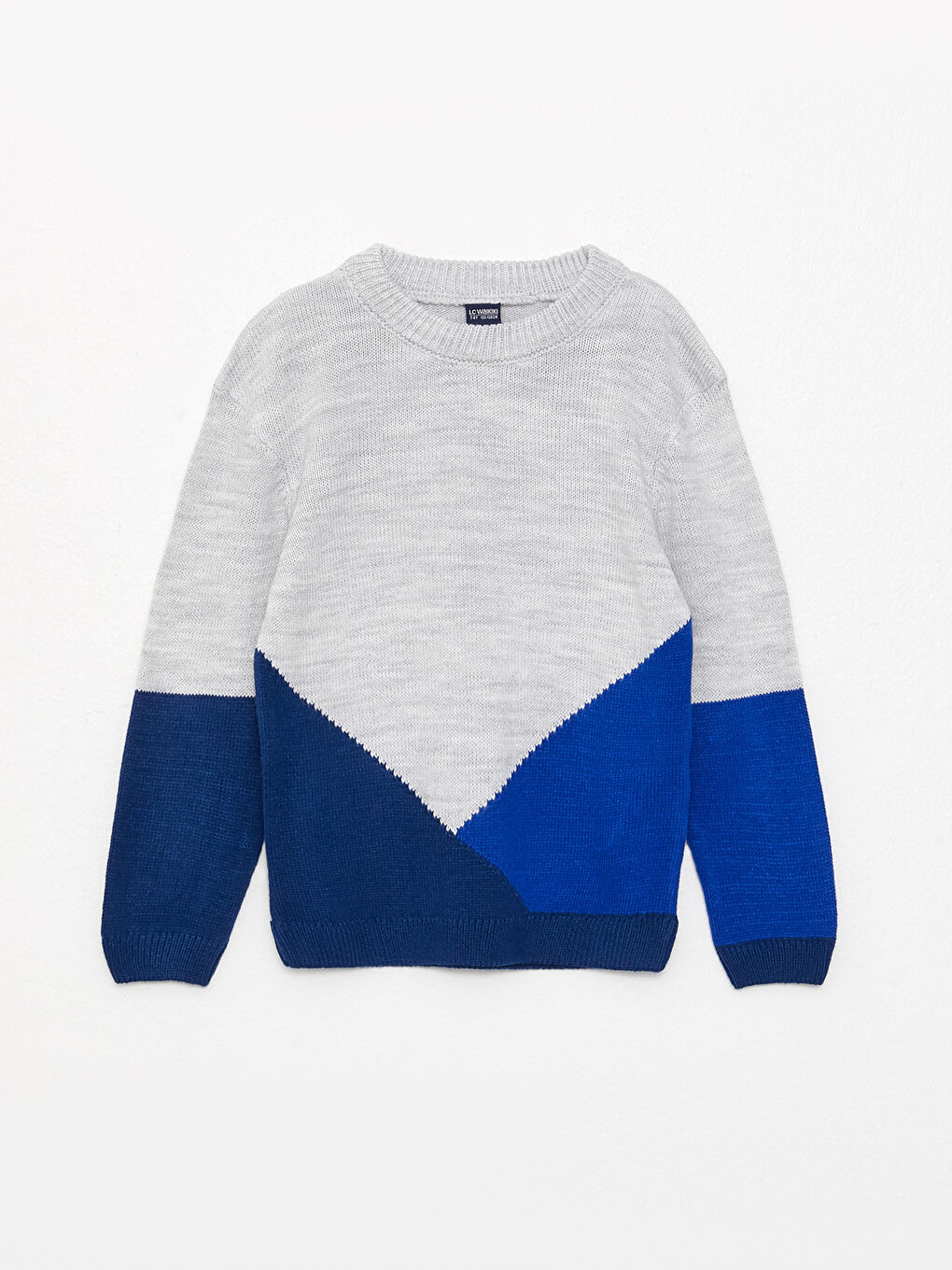Crew Neck Color Block Long Sleeve Boys' Knitwear Sweater