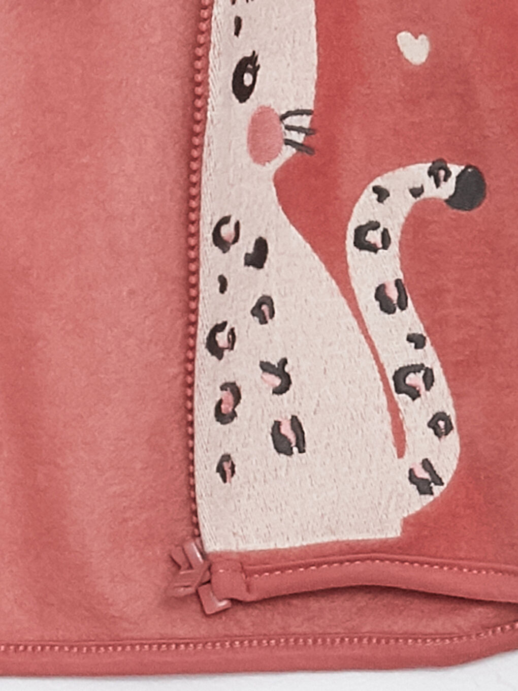 Pembe Dik Yaka Uzun Kollu Desenli Polar Kız Bebek Eşofman Takım-3