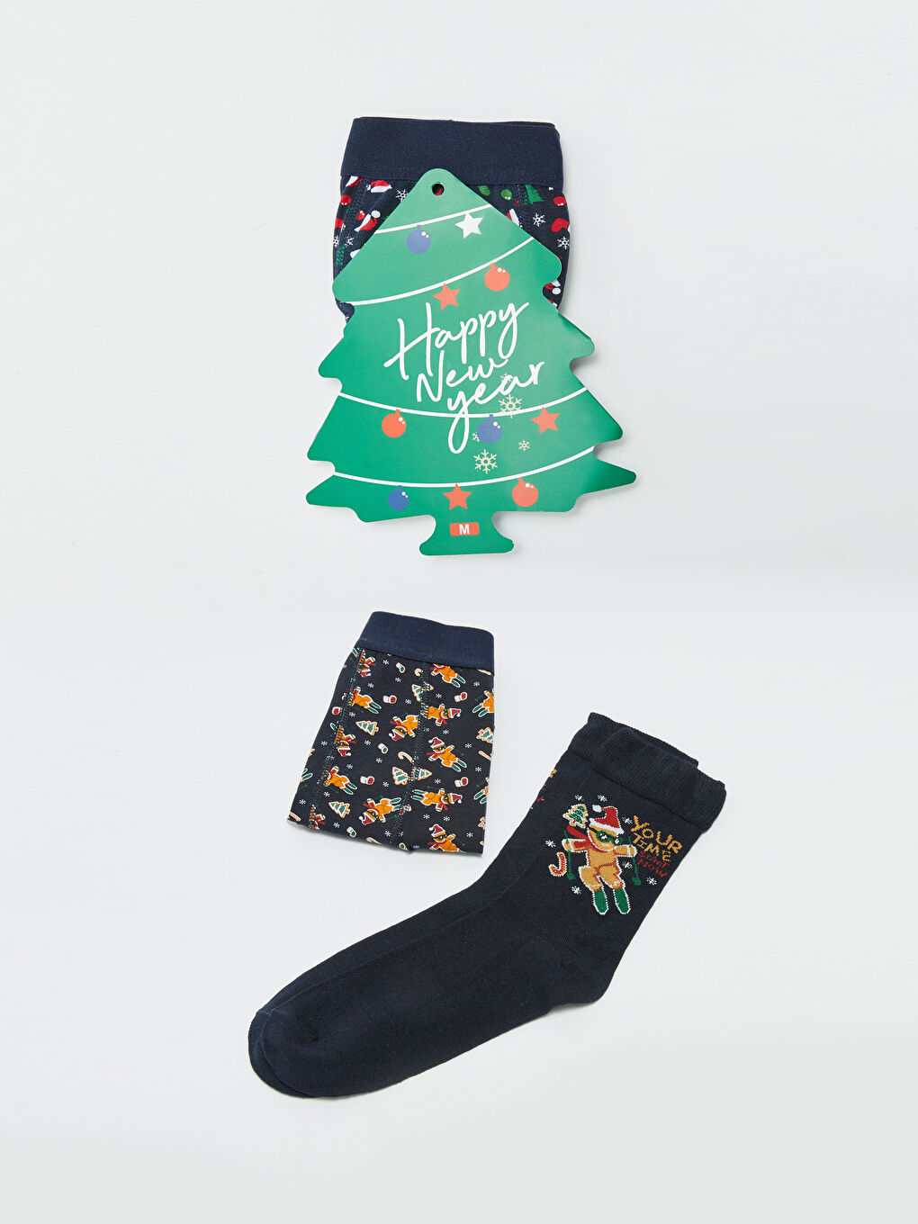 Lacivert Yılbaşı Temalı Erkek Boxer