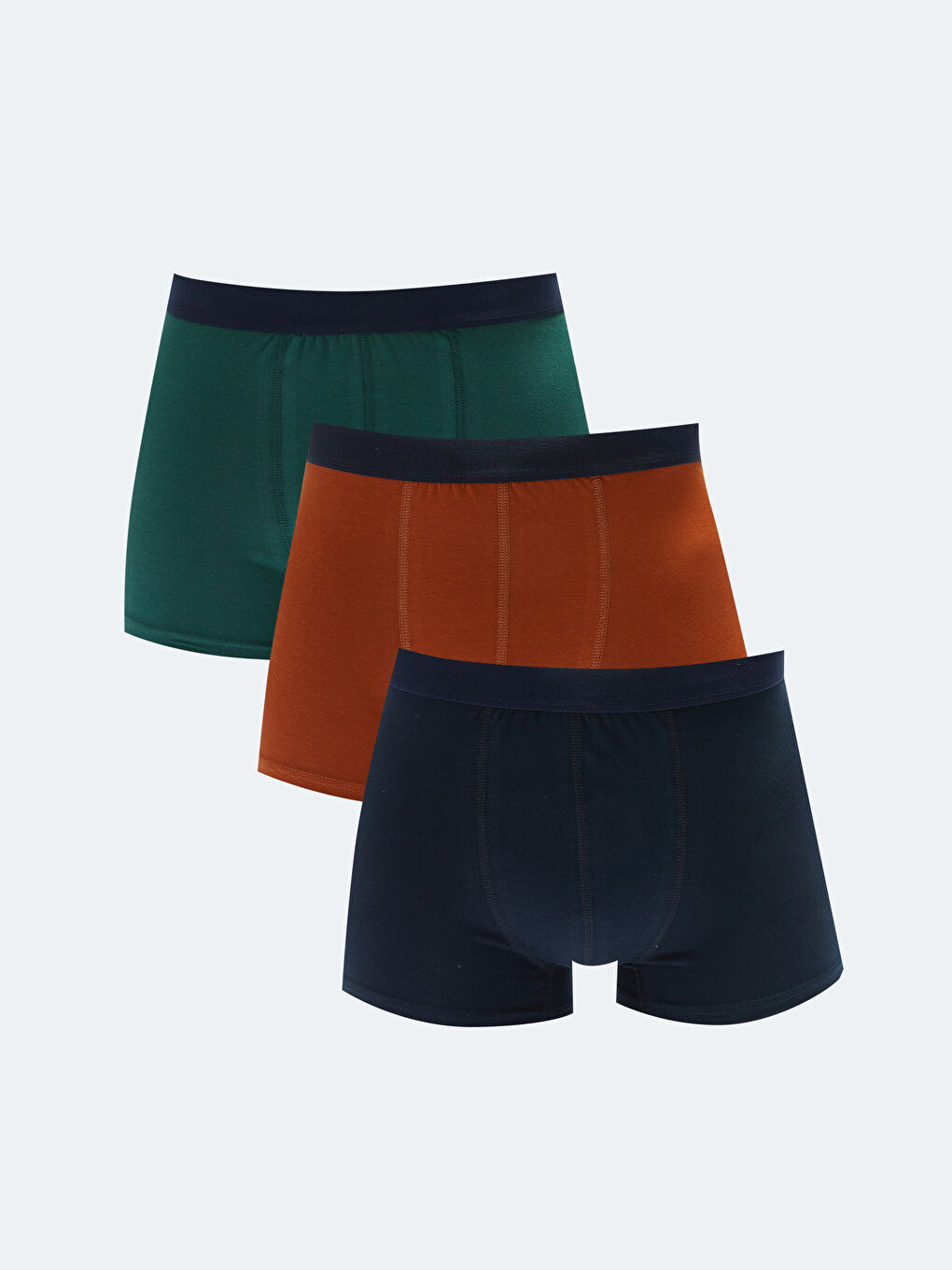 Lacivert Standart Kalıp Pamuklu Esnek Erkek Boxer 3'lü