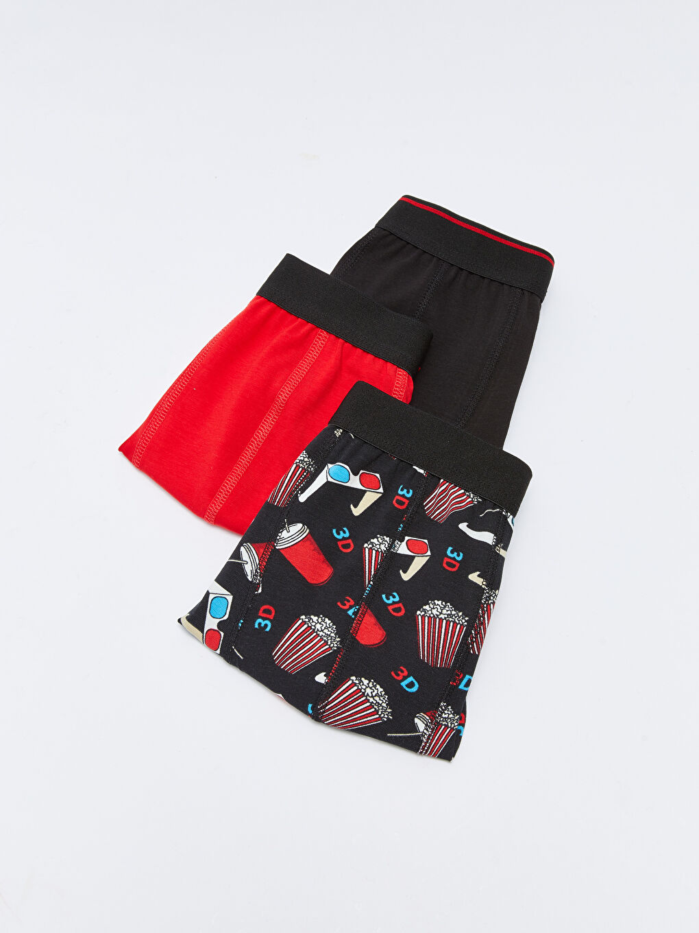 Siyah Standart Kalıp Pamuklu Esnek Erkek Boxer 3'lü-1