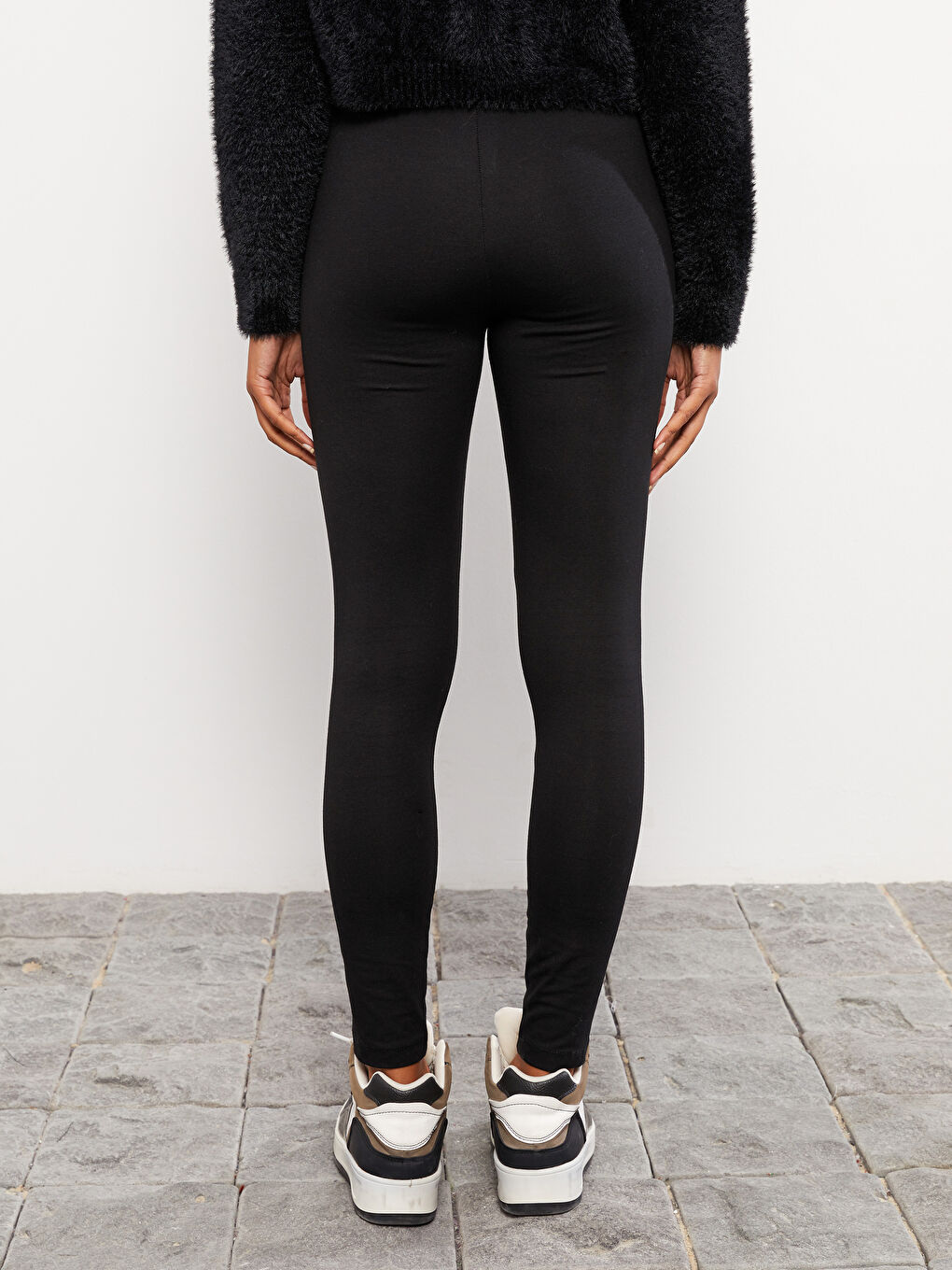 ليجن سادة بخصر مرن للسيدات-3