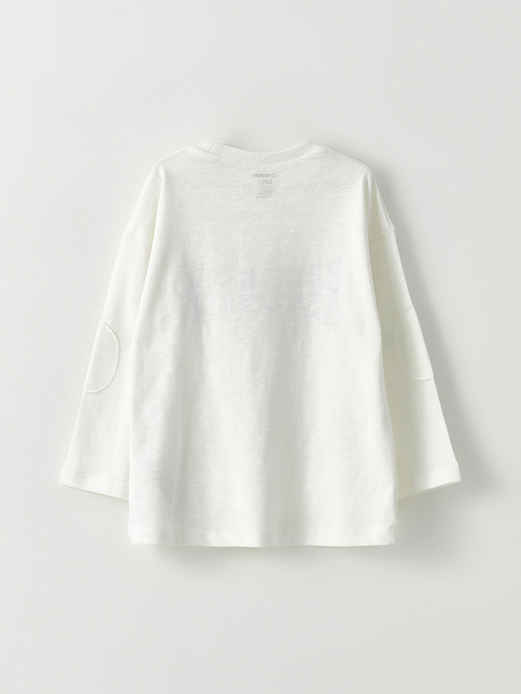 Ekru Bisiklet Yaka Uzun Kollu Baskılı Erkek Bebek Tişört-2