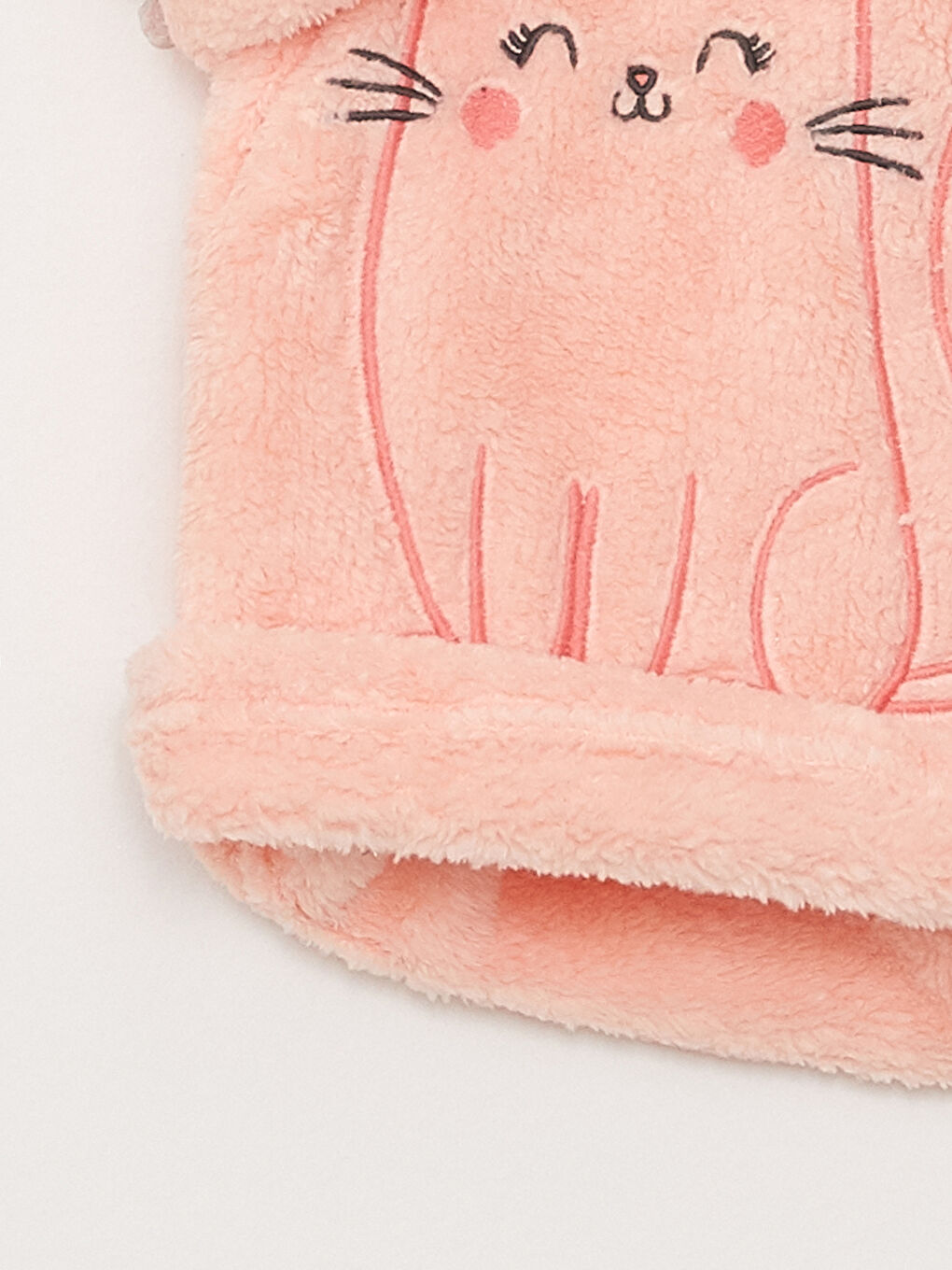 Crew Neck Long Sleeve Embroidery Detailed Baby Girl Plush Pajamas Set-4