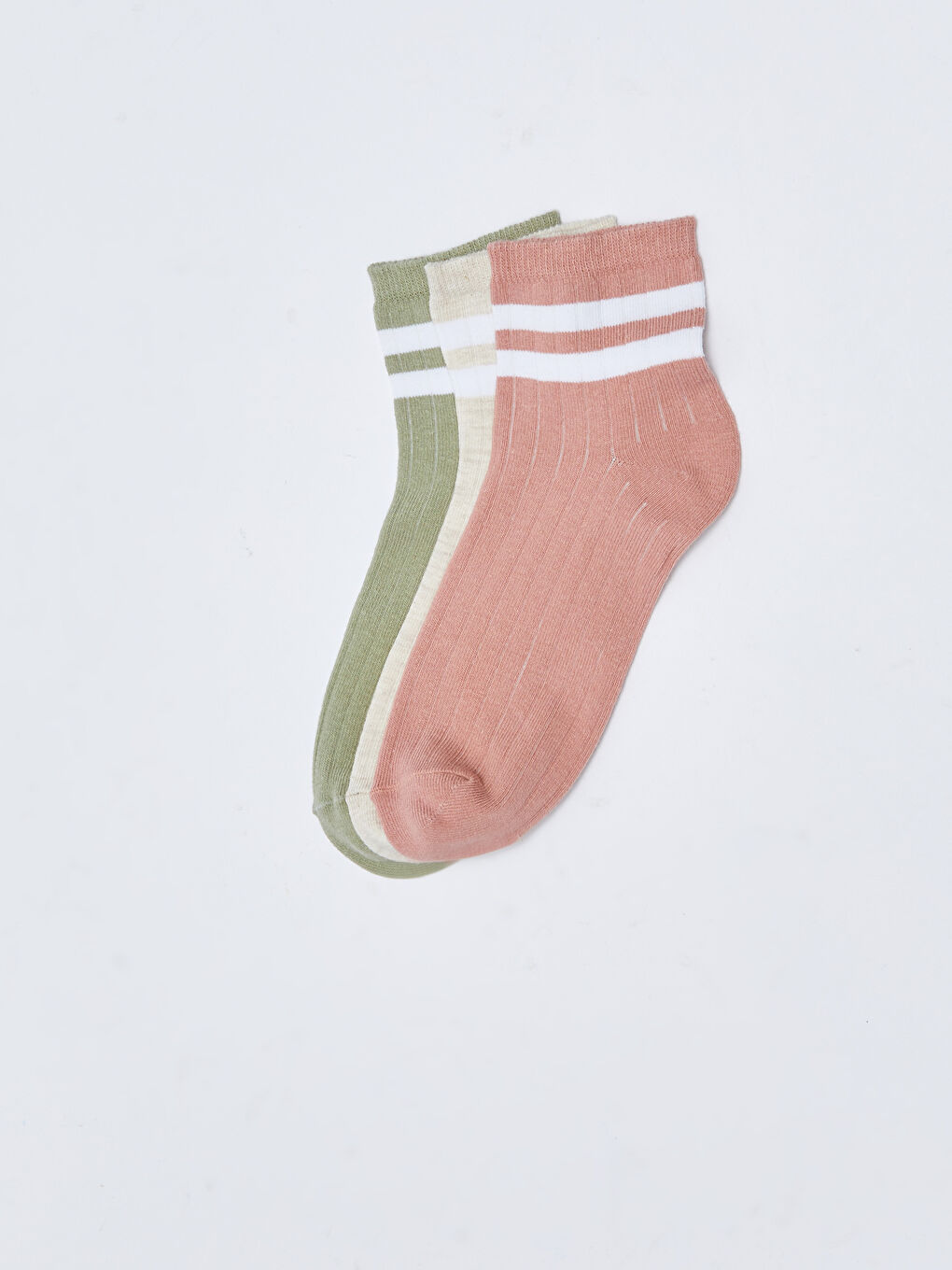 Полосатые Женские Носки до Щиколотки Комплект из 3-х Штук