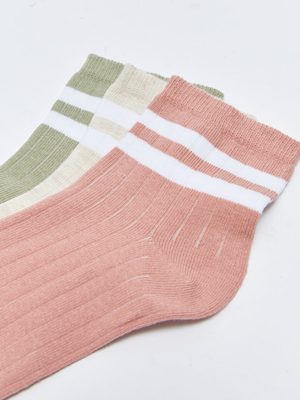 Полосатые Женские Носки до Щиколотки Комплект из 3-х Штук-2