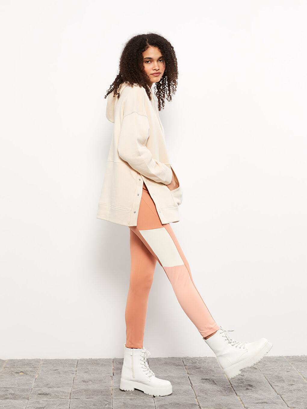 Colanți Femei cu Talie Elastică și Blocuri de Culoare Combinație Mamă Fiică-1