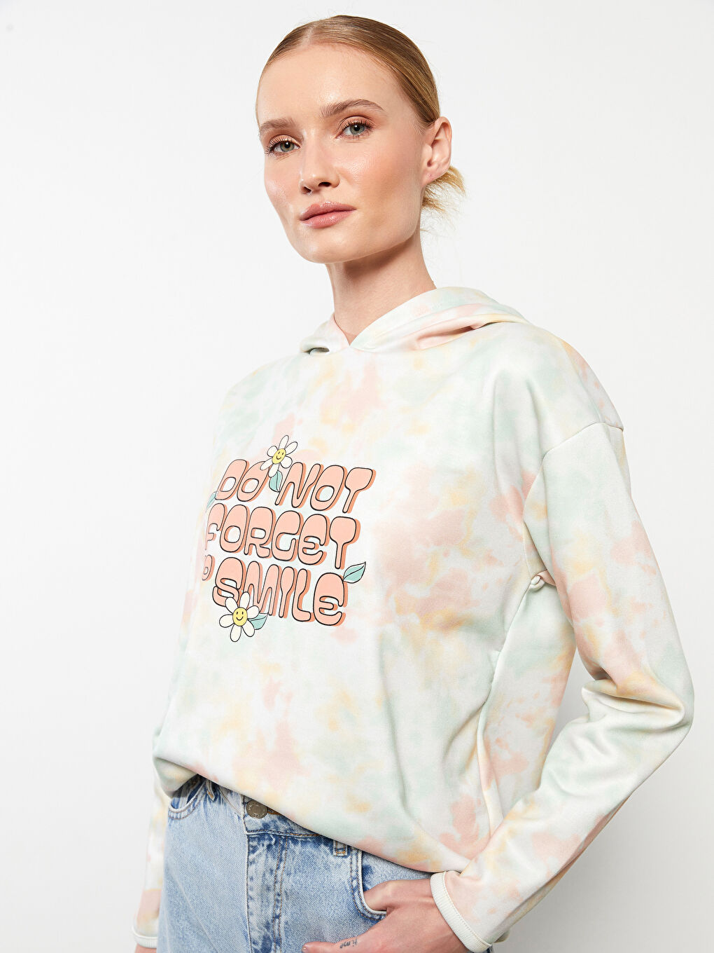 LCW Casual Printed Women's Thick Hoodie Mother Daughter Combination -W2DS77Z8-LRA