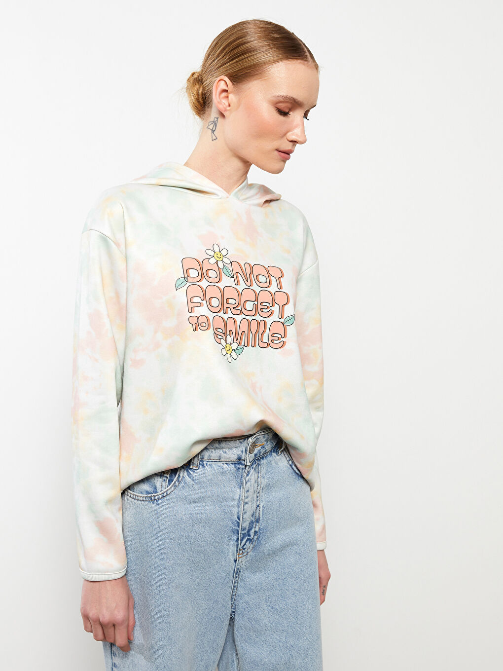 LCW Casual Printed Women's Thick Hoodie Mother Daughter Combination -W2DS77Z8-LRA