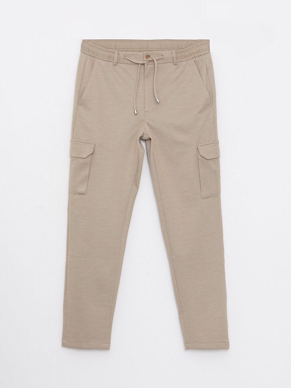Bej Slim Fit Erkek Kargo Pantolon-5