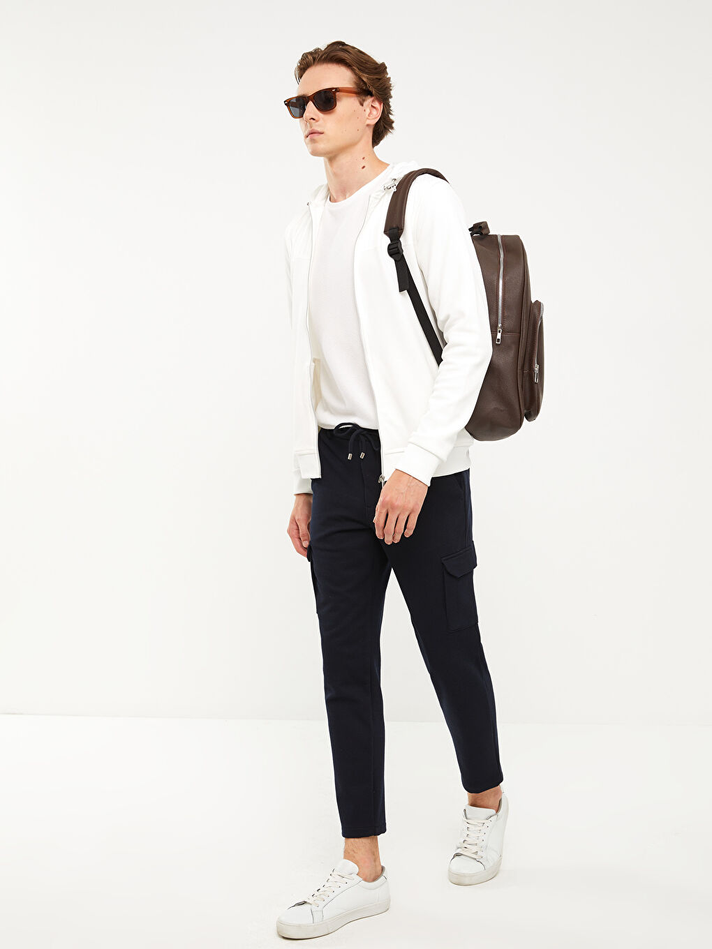 Lacivert Slim Fit Erkek Kargo Pantolon