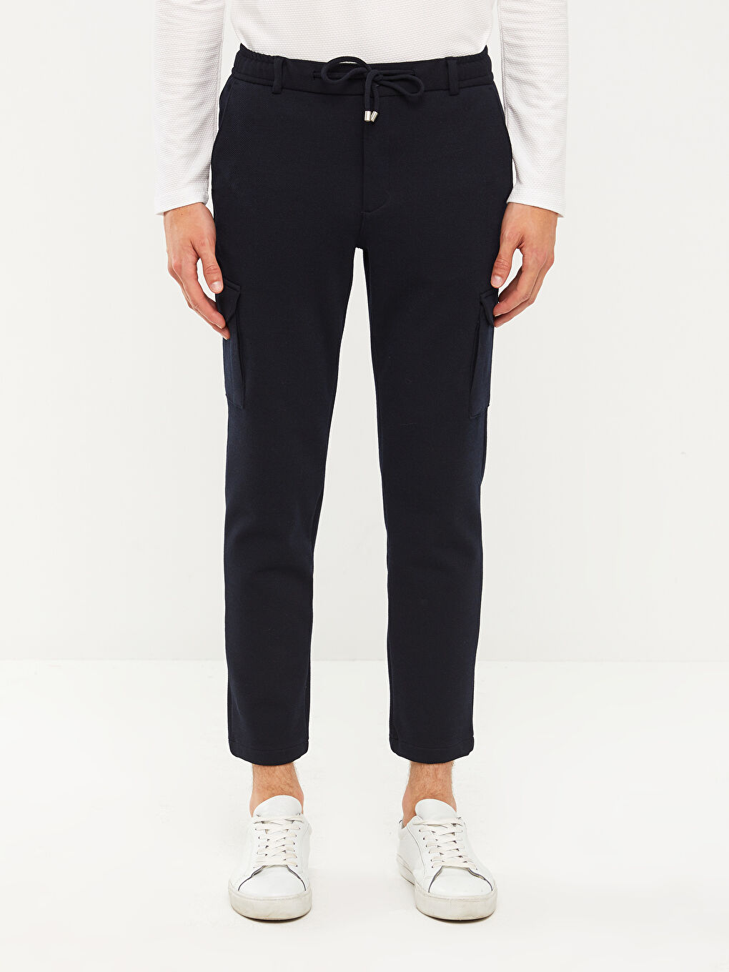 Lacivert Slim Fit Erkek Kargo Pantolon-2