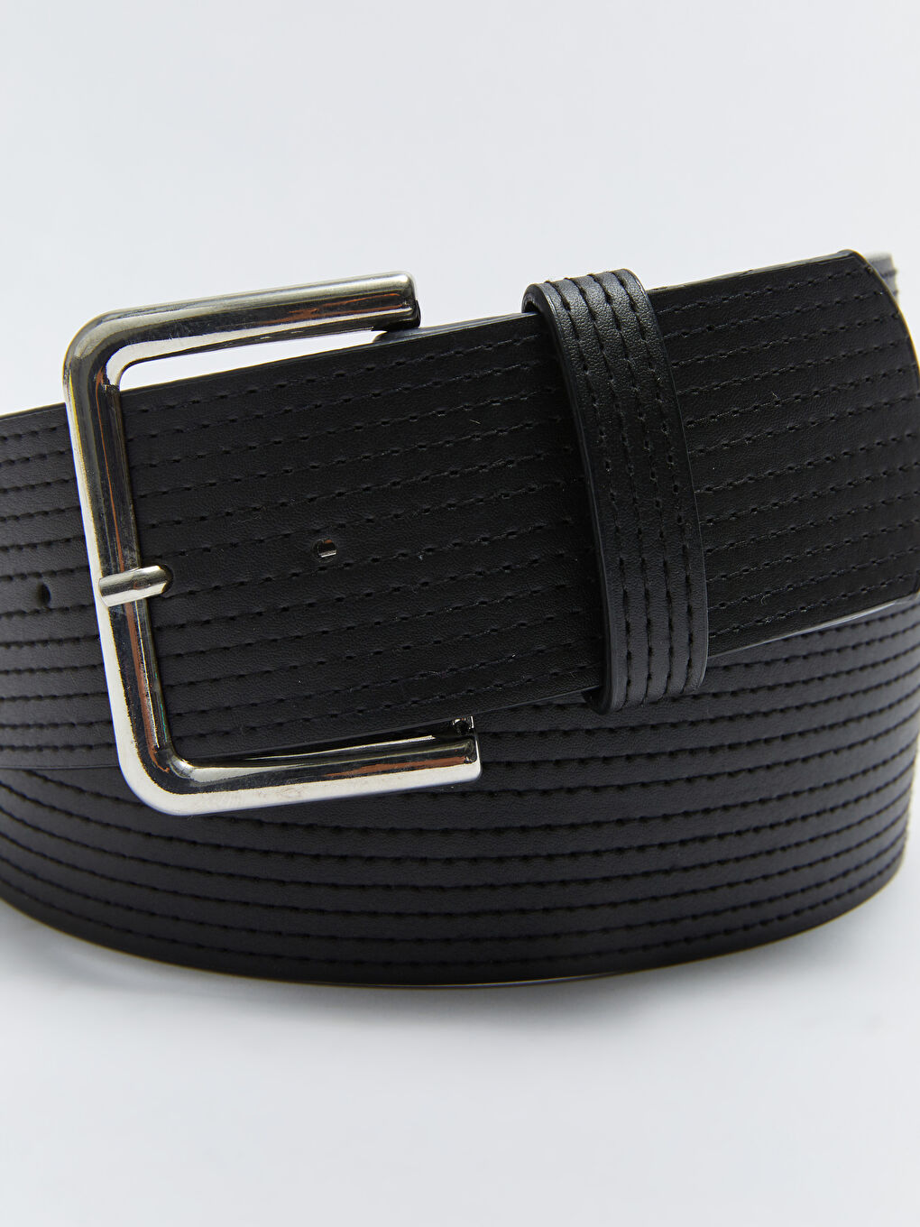 Siyah Deri Görünümlü Kadın Kemer-3