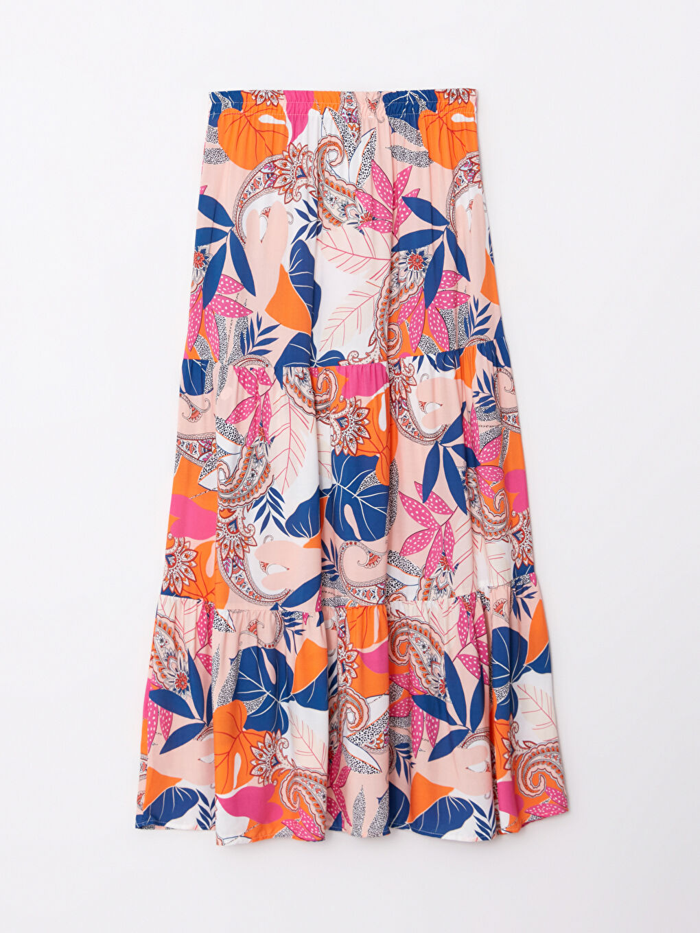 Suknja od viskoze sa elastičnim strukom i uzorkom za žene-6