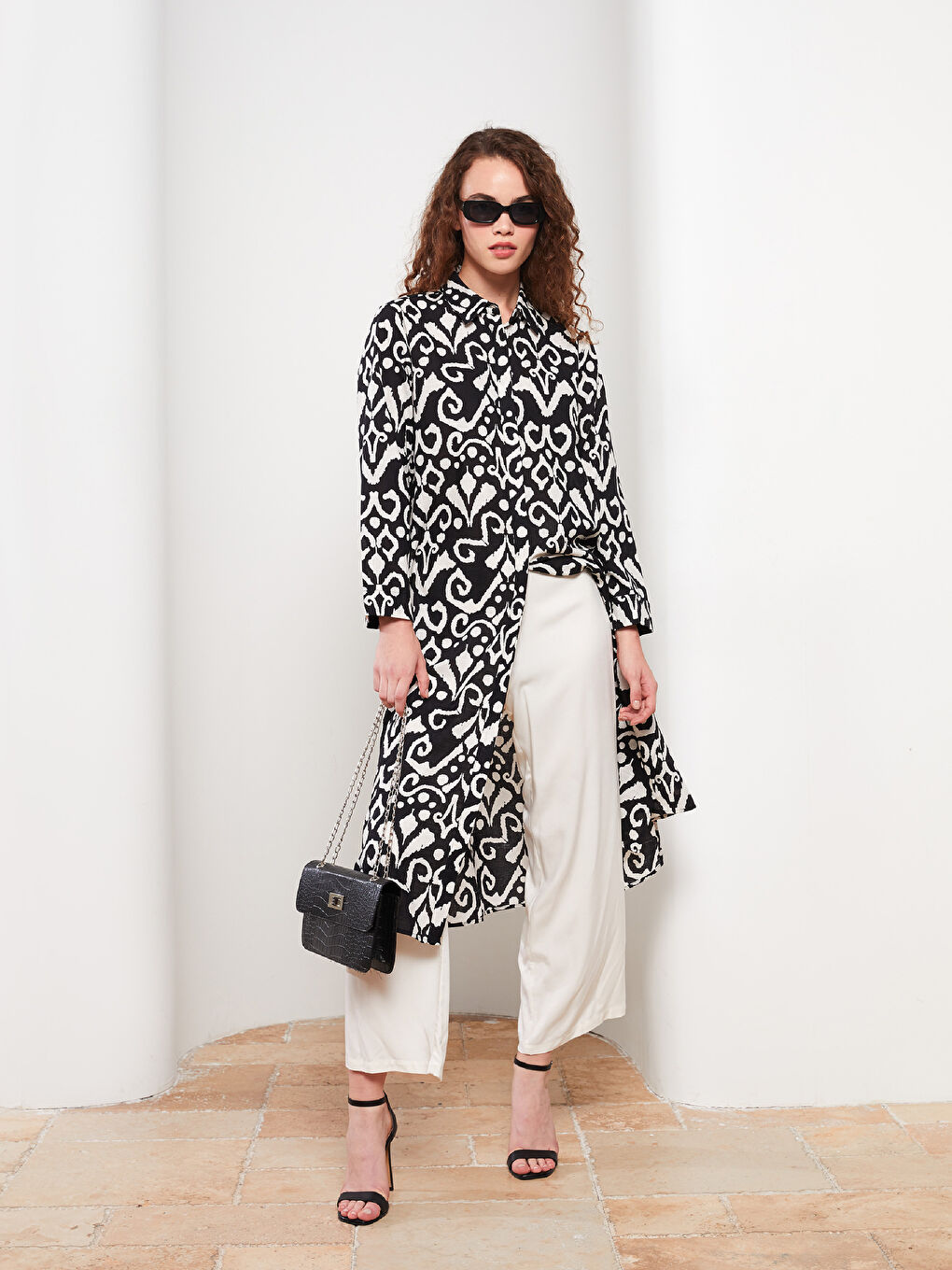 LCW Modest Elastische Taille Bequeme Passform Gerade Viskose Damenhose -W2DT49Z8-FDH
