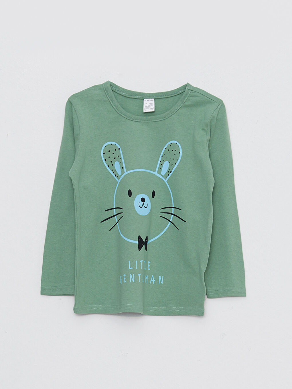 طقم بيجامة أولاد رضع مطبوع كم طويل بياقة دائرية-1