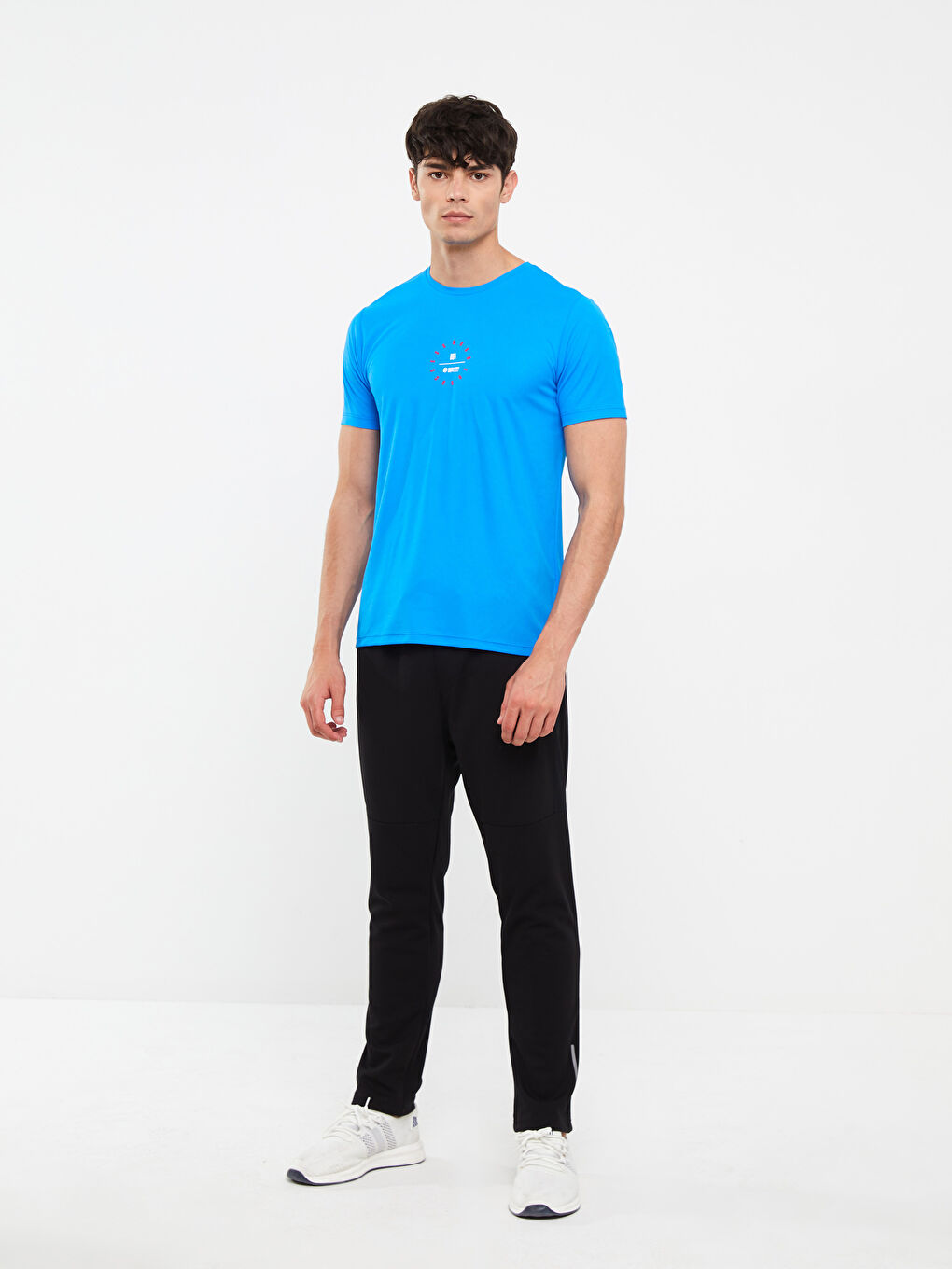 Crew Neck Short Sleeve Printed Men's Sports T-Shirt-1