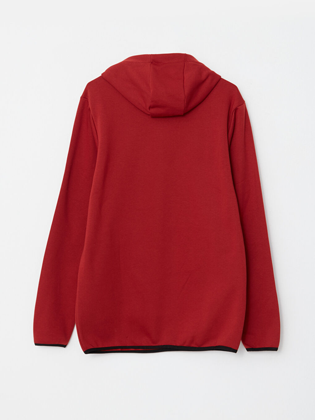 Kahverengi Uzun Kollu Baskılı Erkek Kalın Hoodie-6