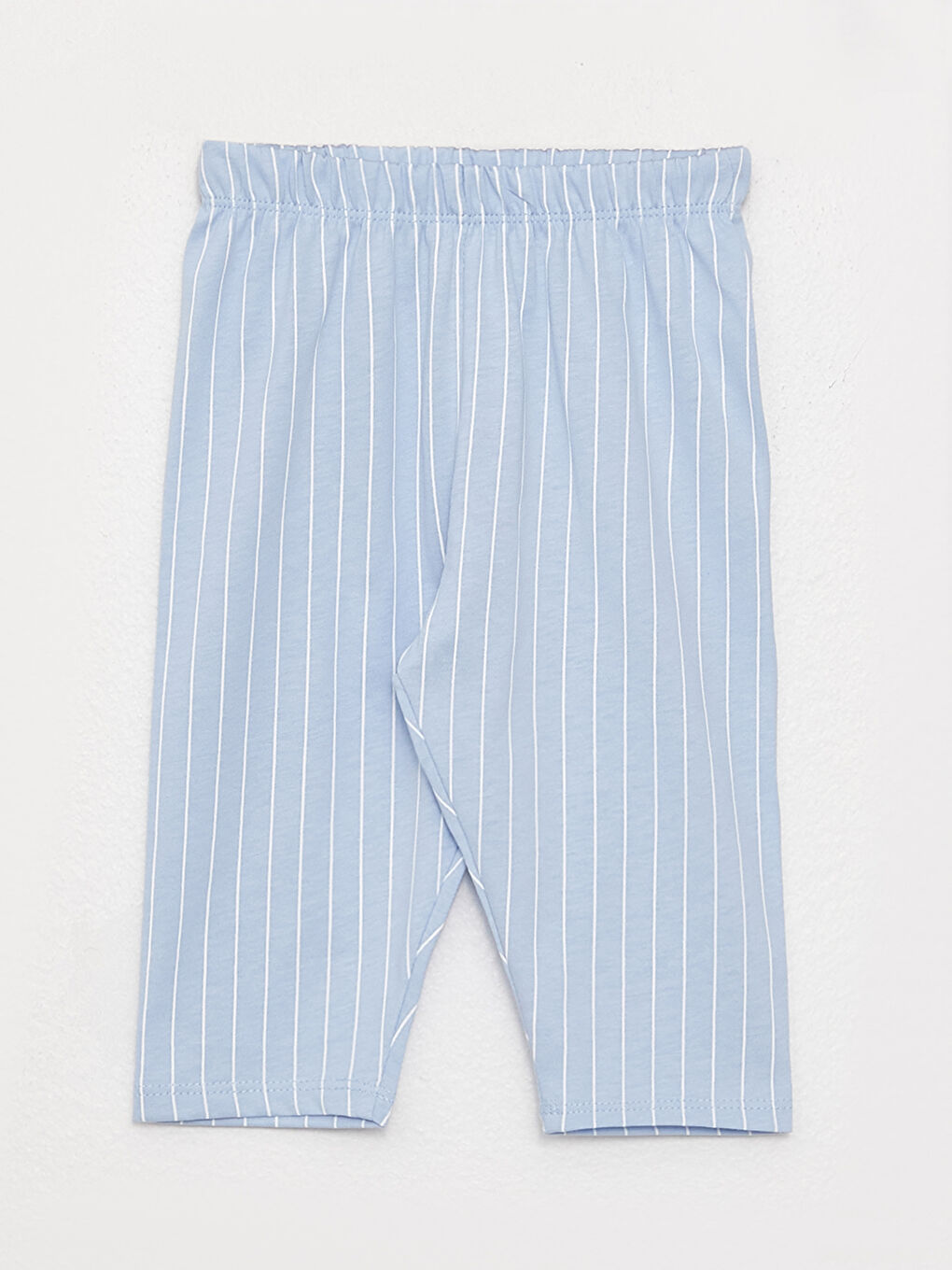 Mavi Polo Yaka Uzun Kollu Çizgili Erkek Bebek Pijama Takımı-2