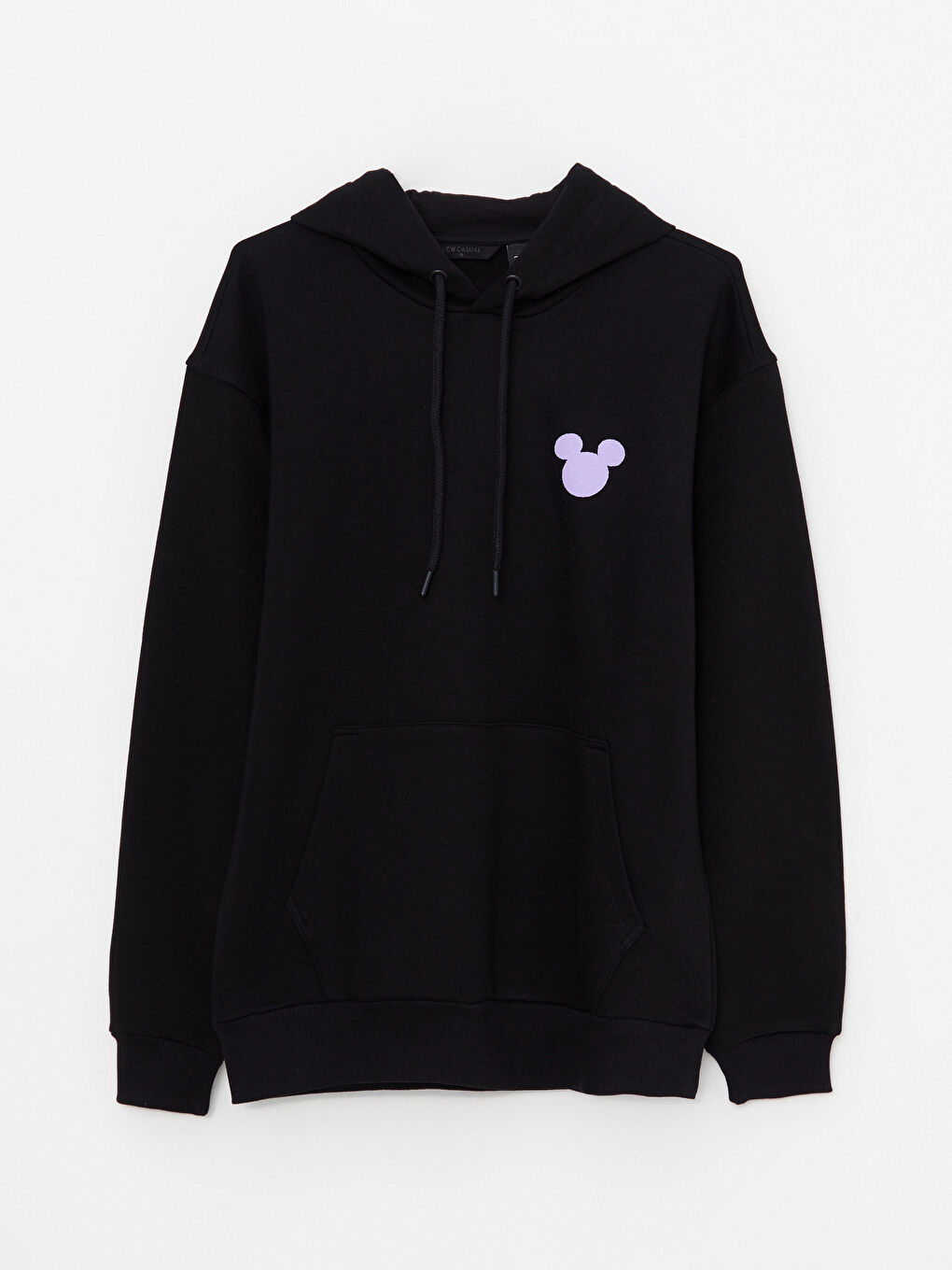 LCW Casual Yeni Siyah Uzun Kollu Mickey Mouse Baskılı Erkek Hoodie - 5