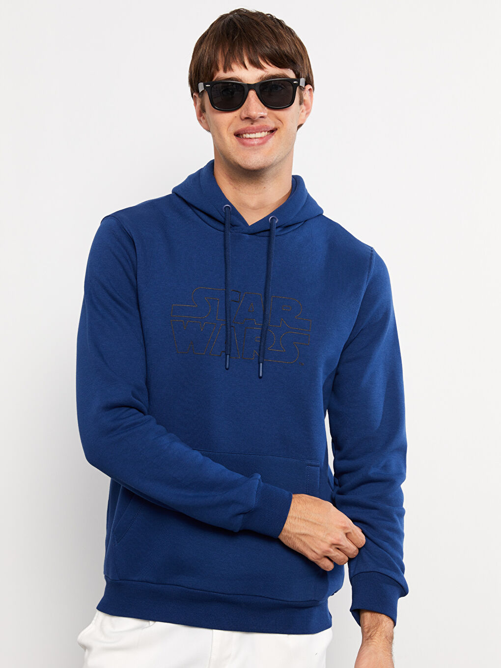 LCW Casual Açık Lacivert Uzun Kollu Star Wars Baskılı Erkek Hoodie - 1