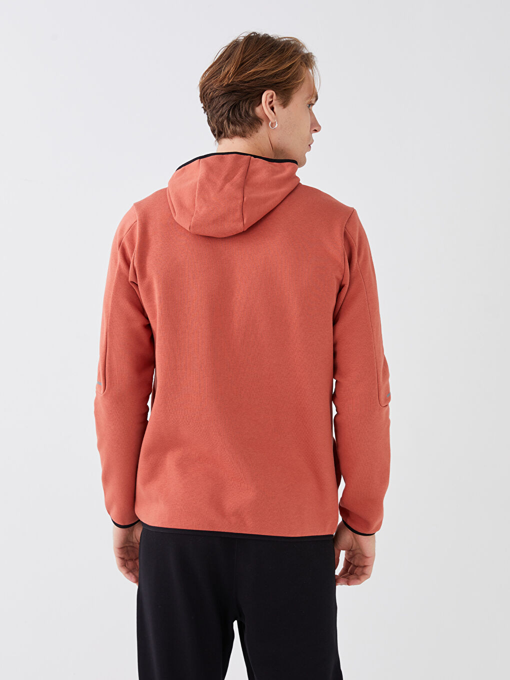 XSIDE ACTIVE Turuncu Uzun Kollu Baskılı Erkek Kalın Spor Hoodie - 4