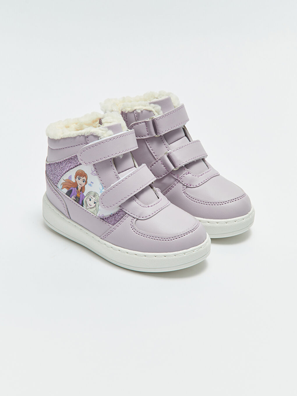 Lila Frozen Lisanslı Cırt Cırt ve Fermuar Kapamalı Kız Çocuk Bot