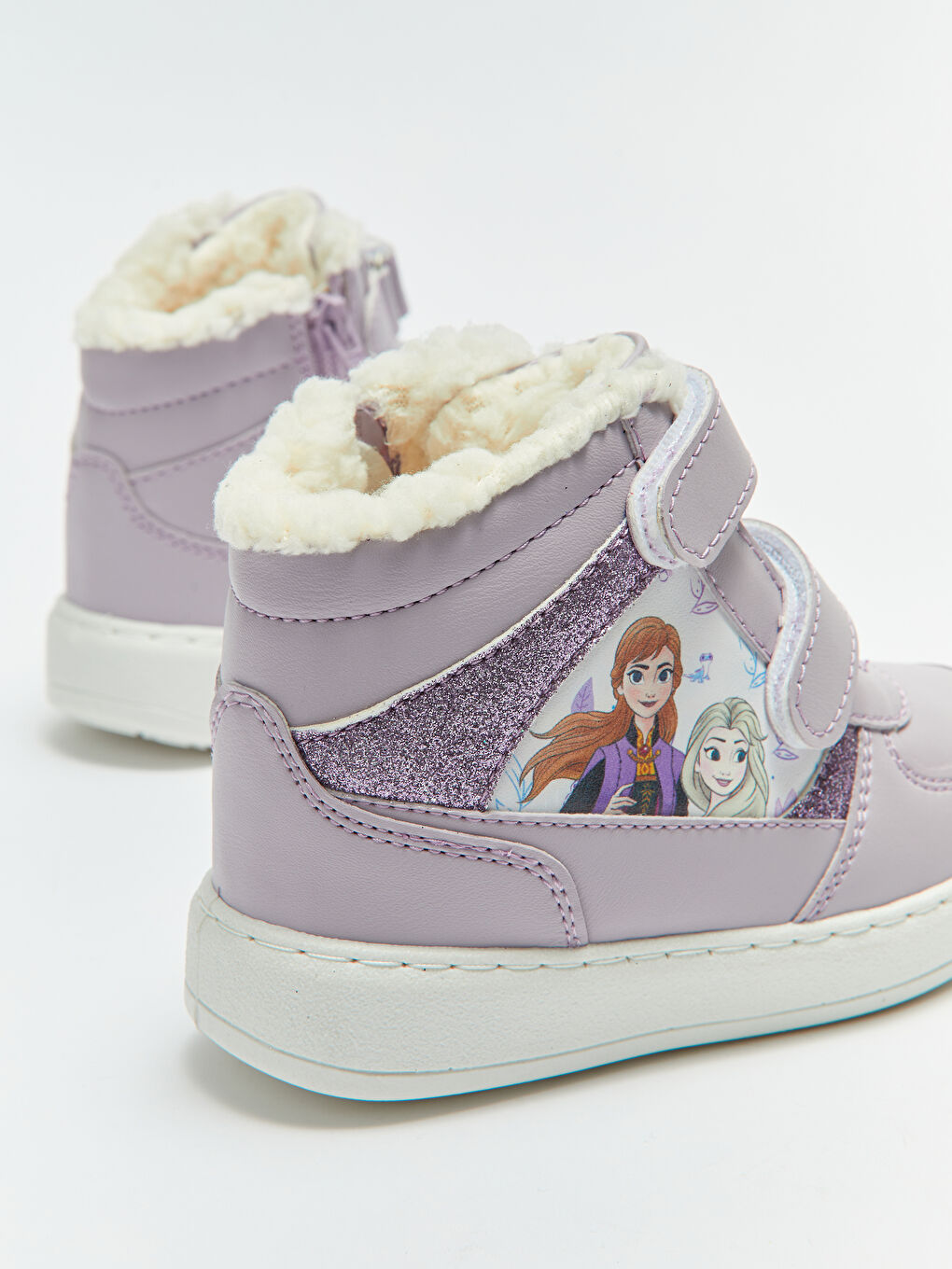 Lila Frozen Lisanslı Cırt Cırt ve Fermuar Kapamalı Kız Çocuk Bot-3